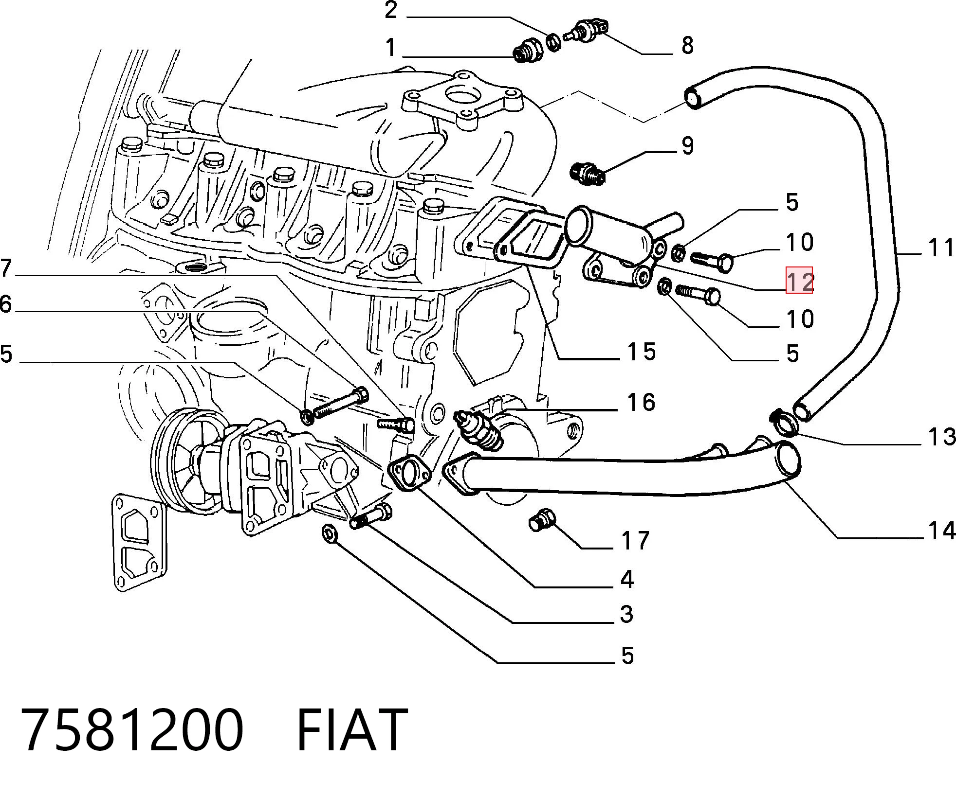 Termostato para Fiat Tempra 159
