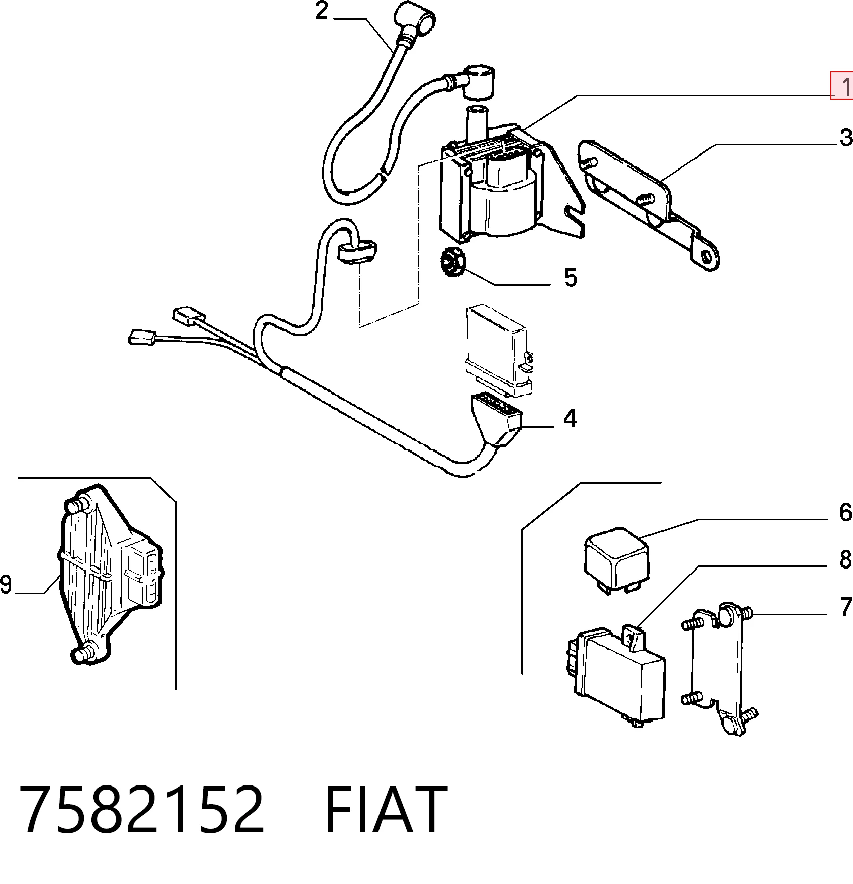 7582152 Fiat/Alfa/Lancia Bobina de ignición