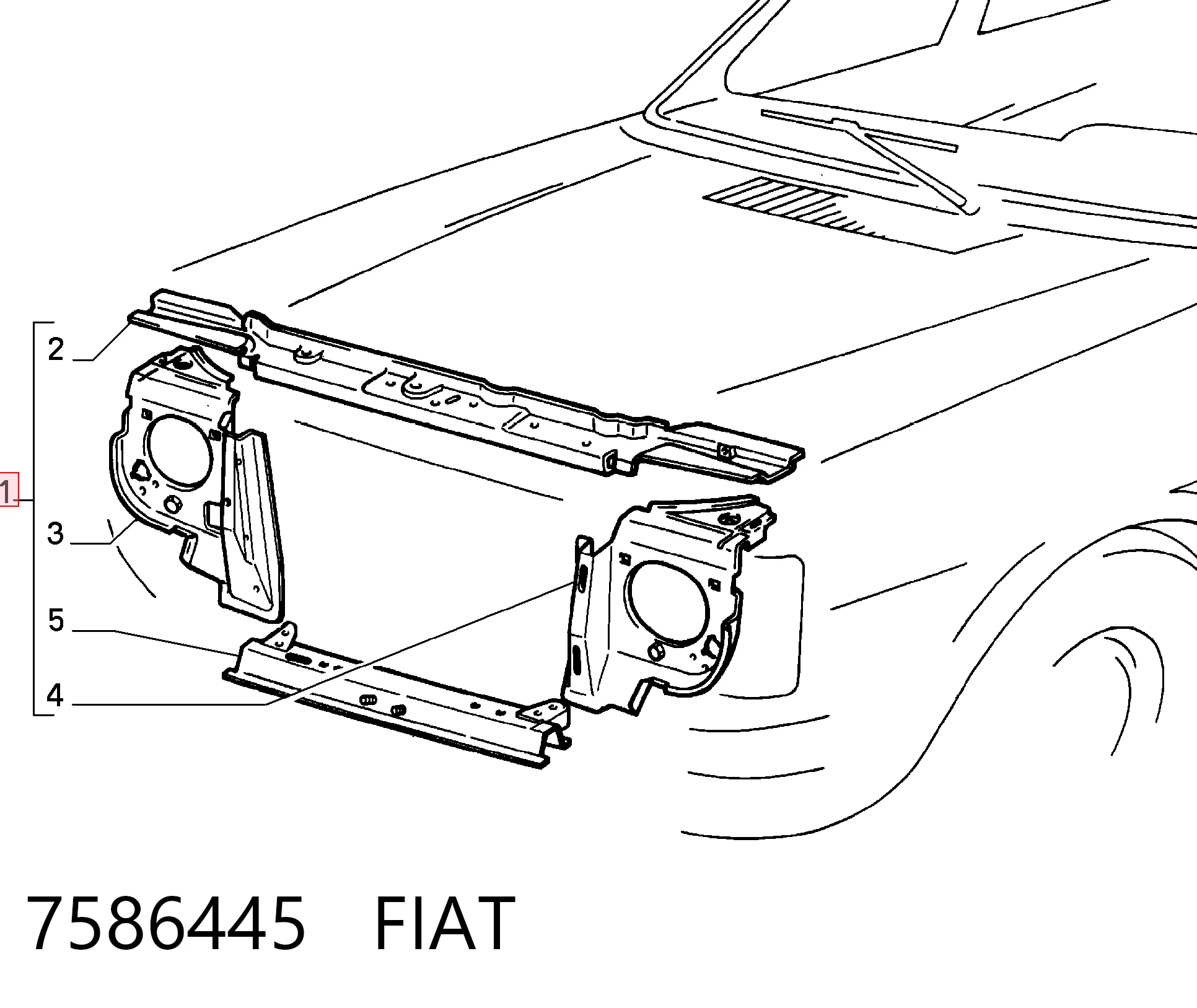 Soporte de radiador para Fiat Fiorino 146 Uno
