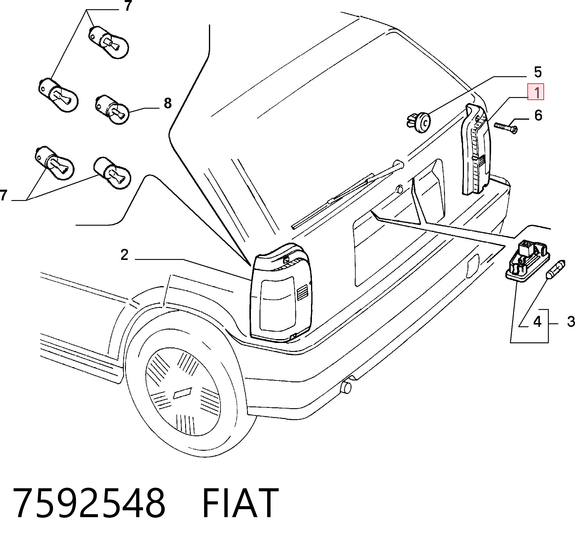 Piloto trasero derecho Fiat Tipo 