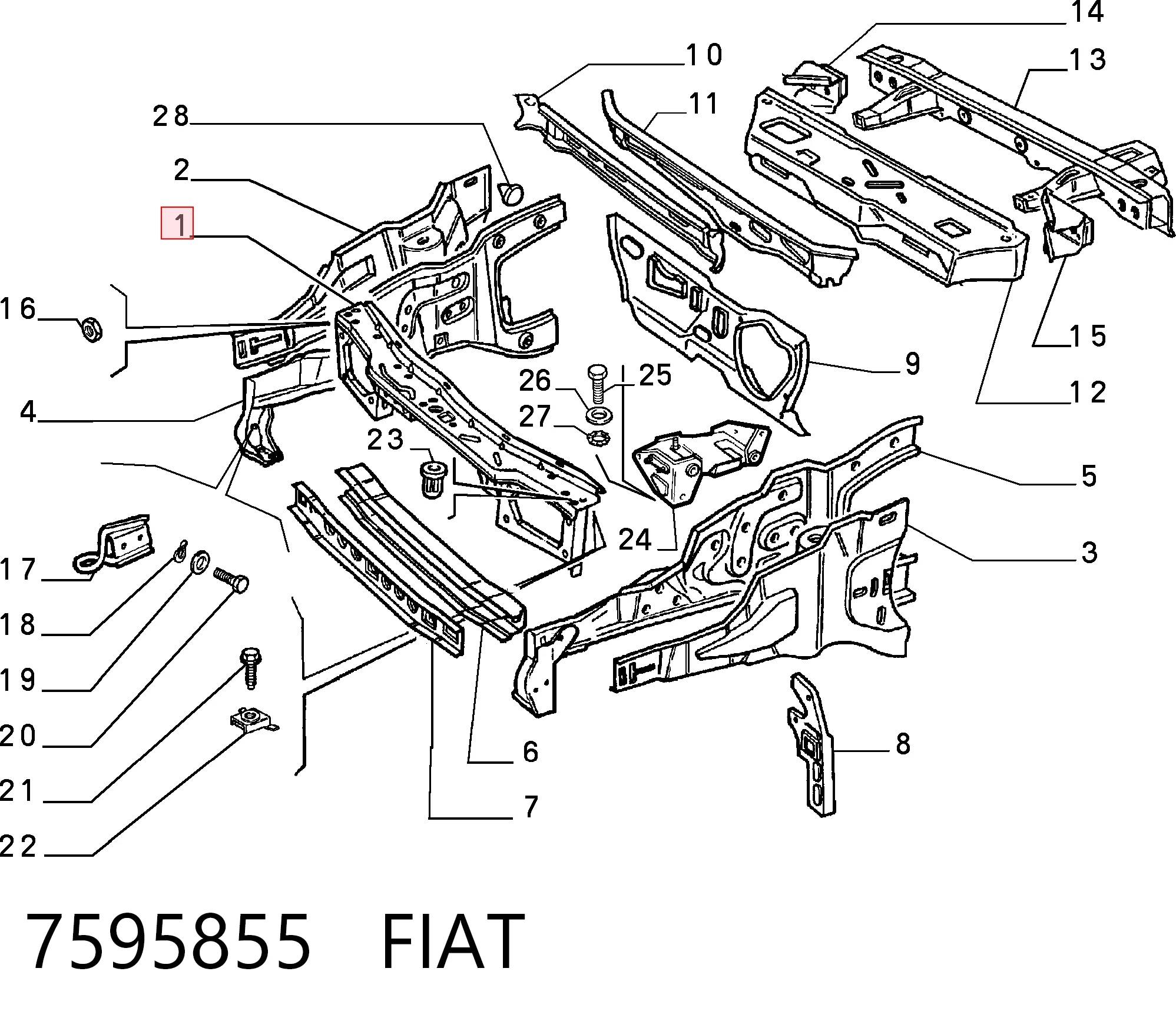 Comprar Panel de soporte del radiador y montaje de faros Fiat Tempra  159 a bajo precio