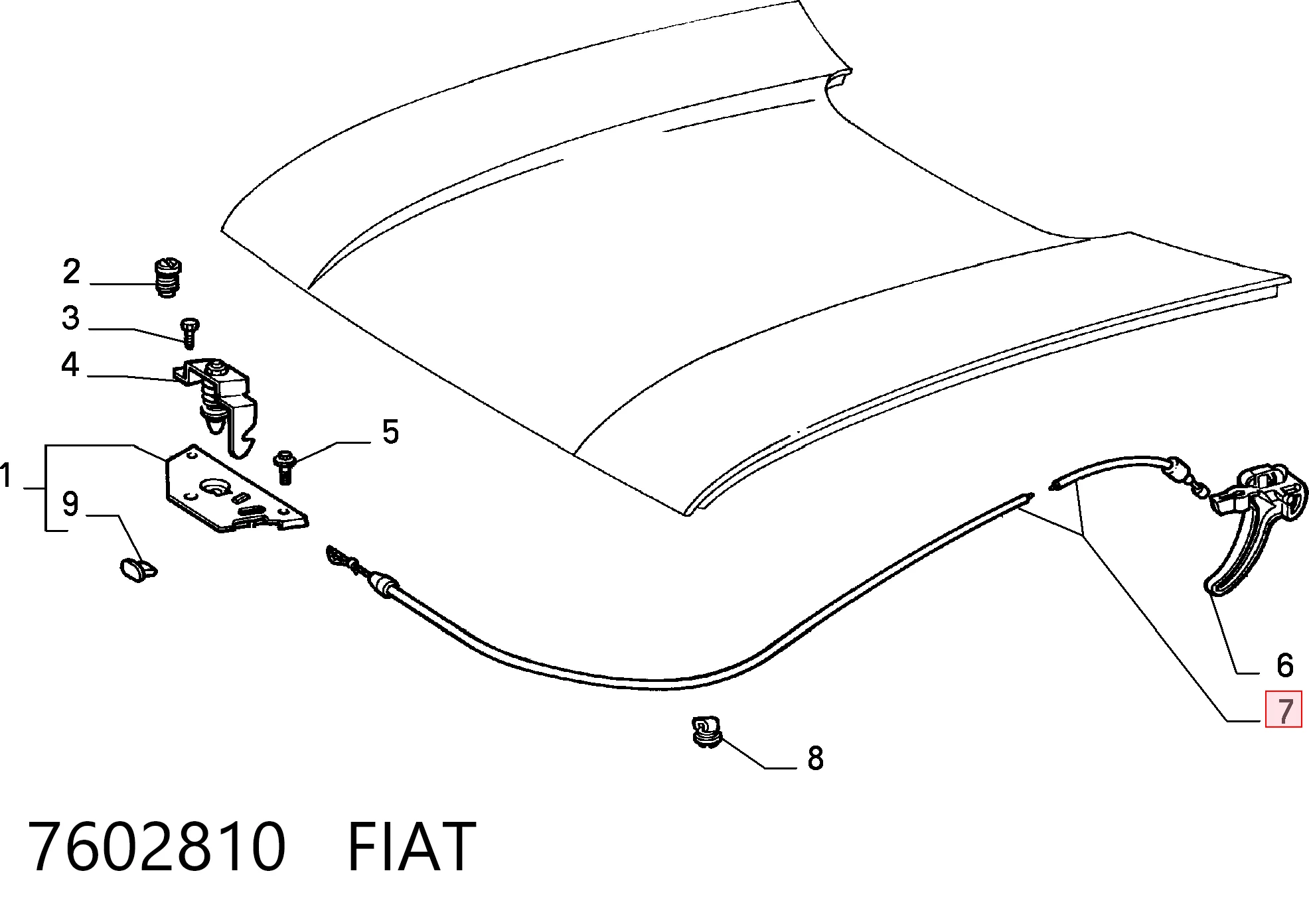 Comprar Cable de apertura del capó Fiat Uno  146A a bajo precio