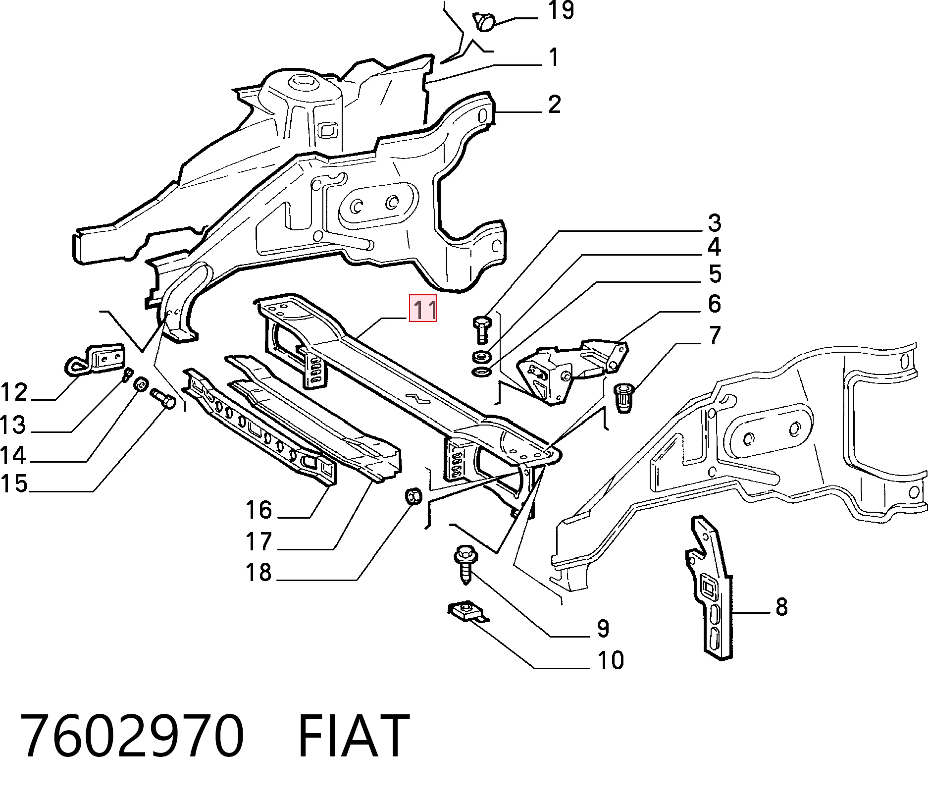 Comprar Panel de soporte del radiador y montaje de faros Fiat Tipo  160 a bajo precio