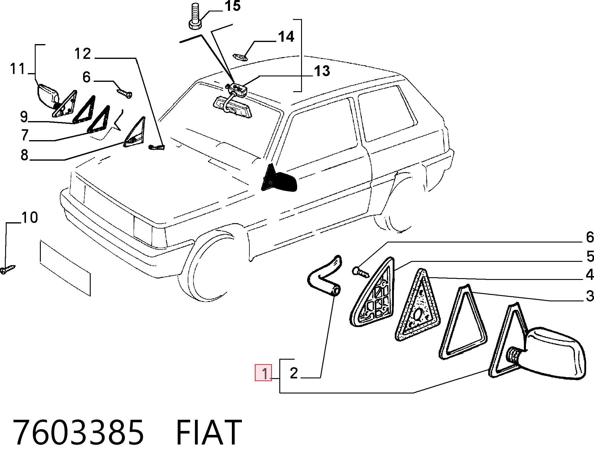 Precio del repuesto Retrovisor izquierdo Panda I hatchback