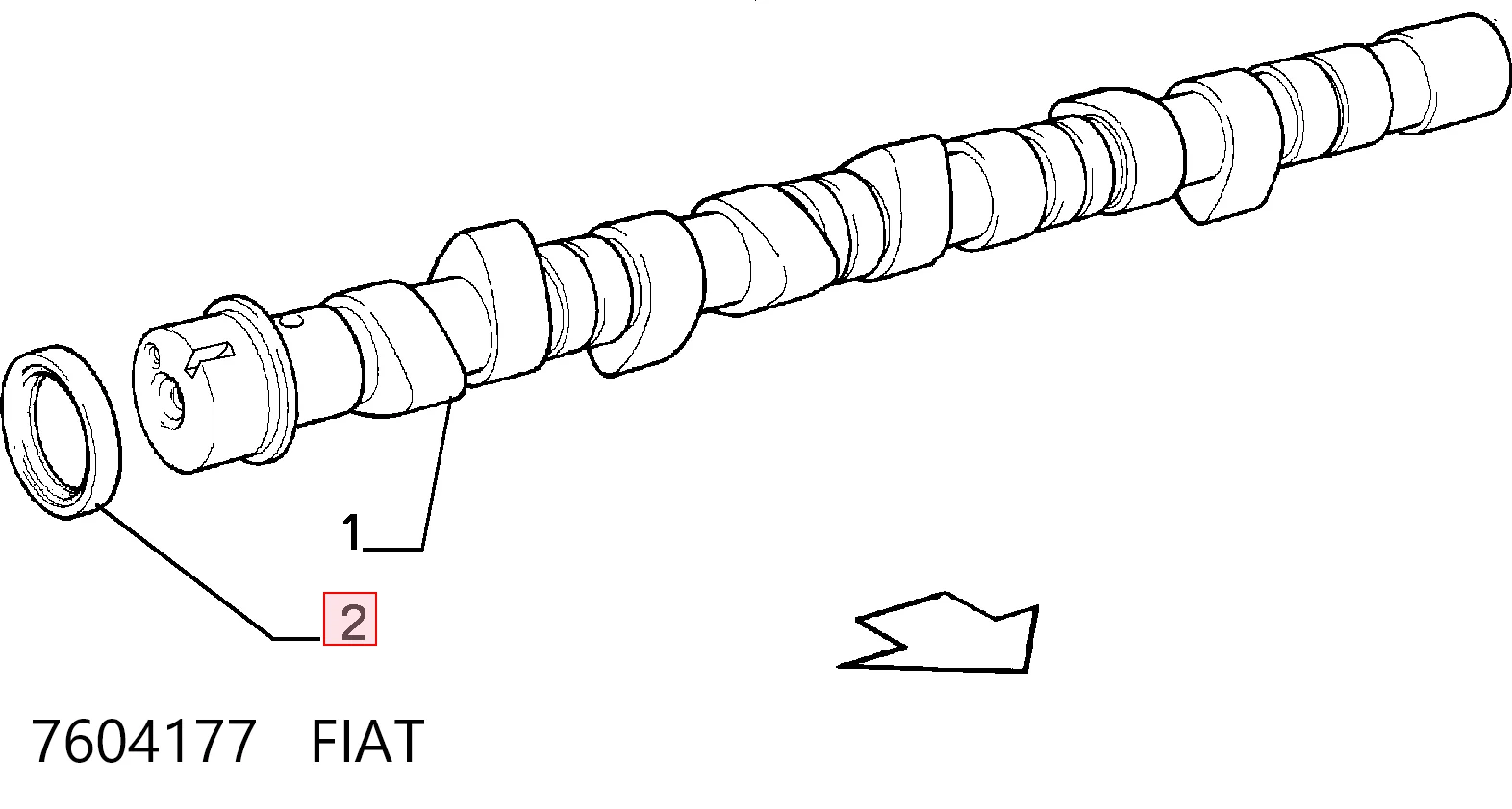 Anillo impermeable, árbol de levas Fiat Panda II (169A)
