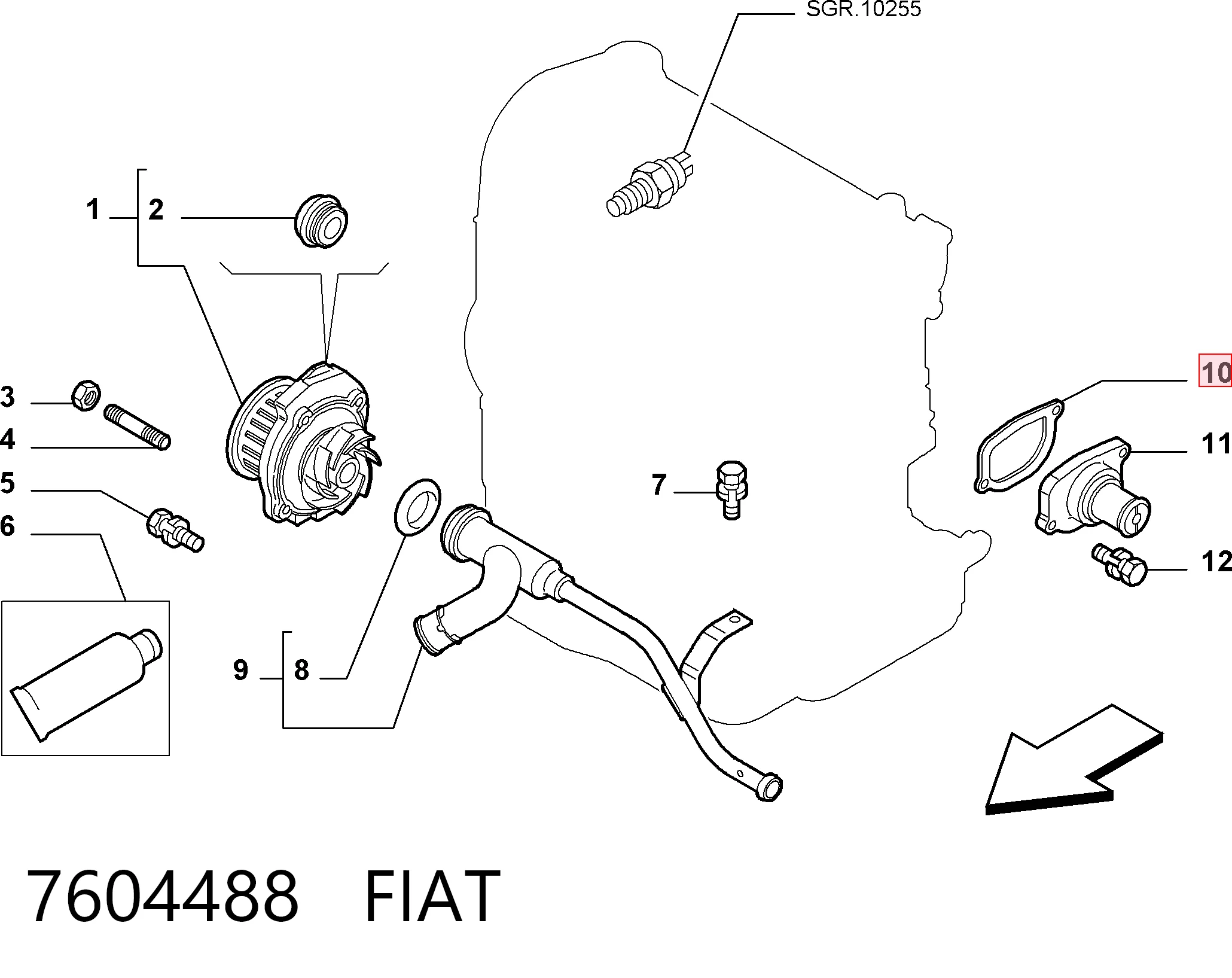  Junta de termostato Fiat Doblo 1