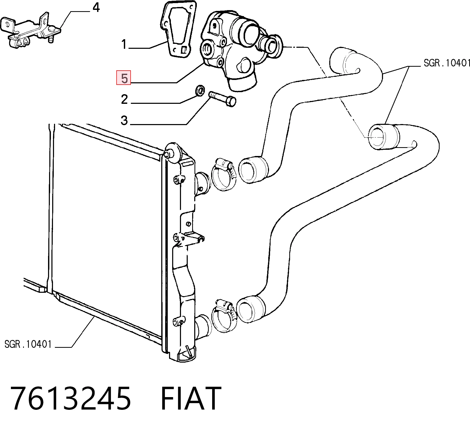 Caja del termostato Fiat Tempra  (1990-1996)