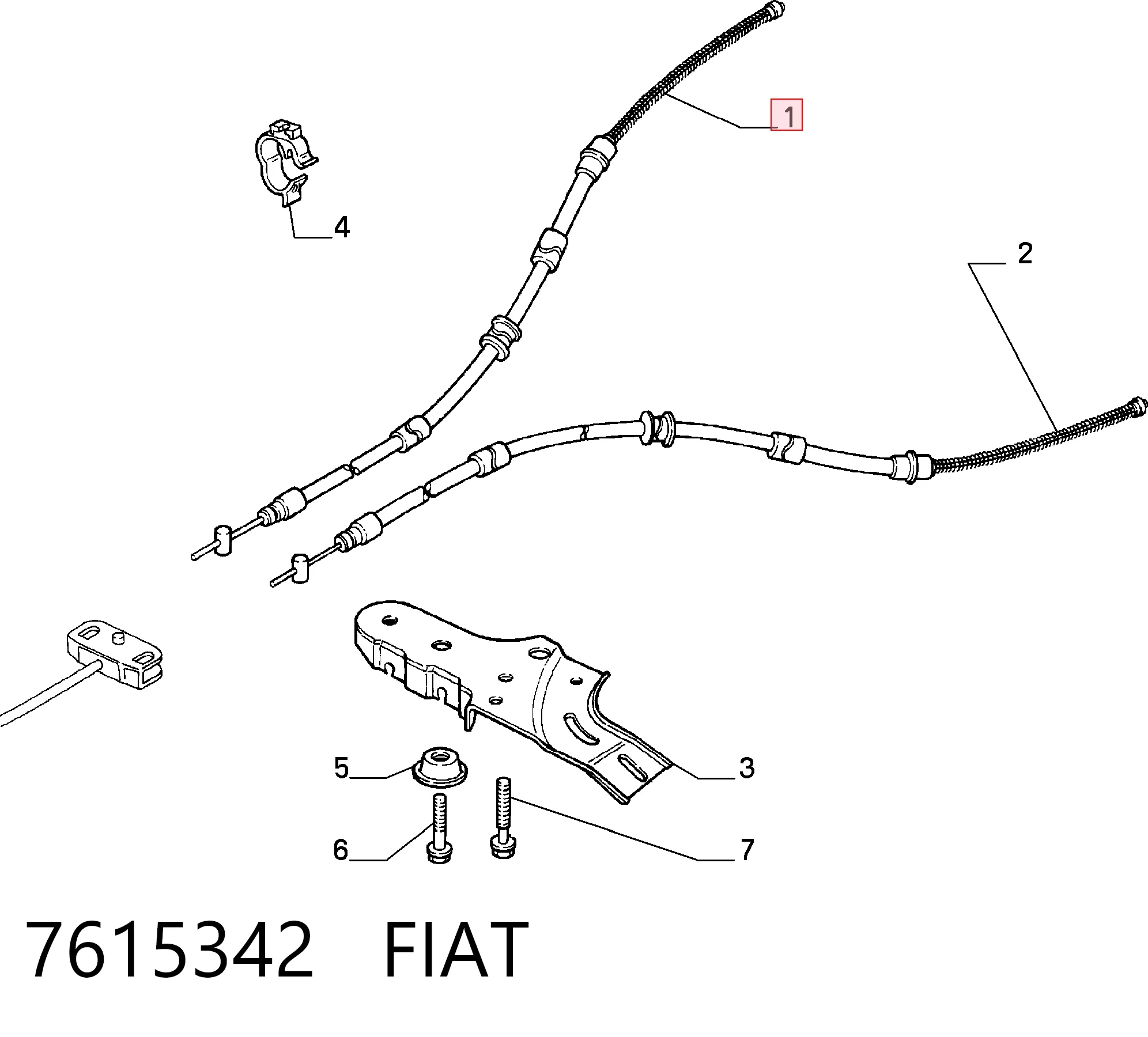 Comprar Cable de freno de mano trasero derecho Fiat Tipo  160 a bajo precio