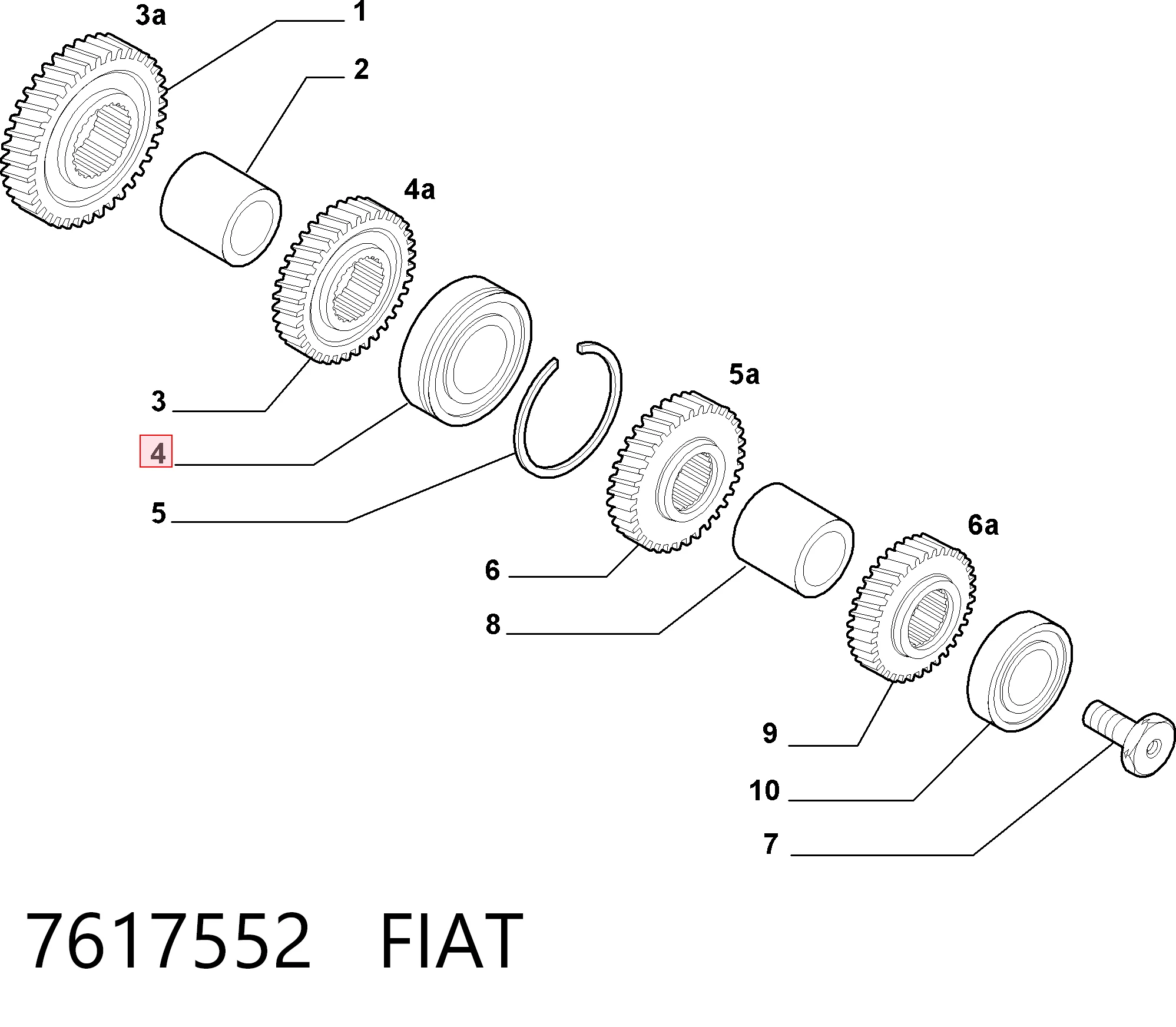 Cojinete de la transmisión para Fiat Panda II 169A