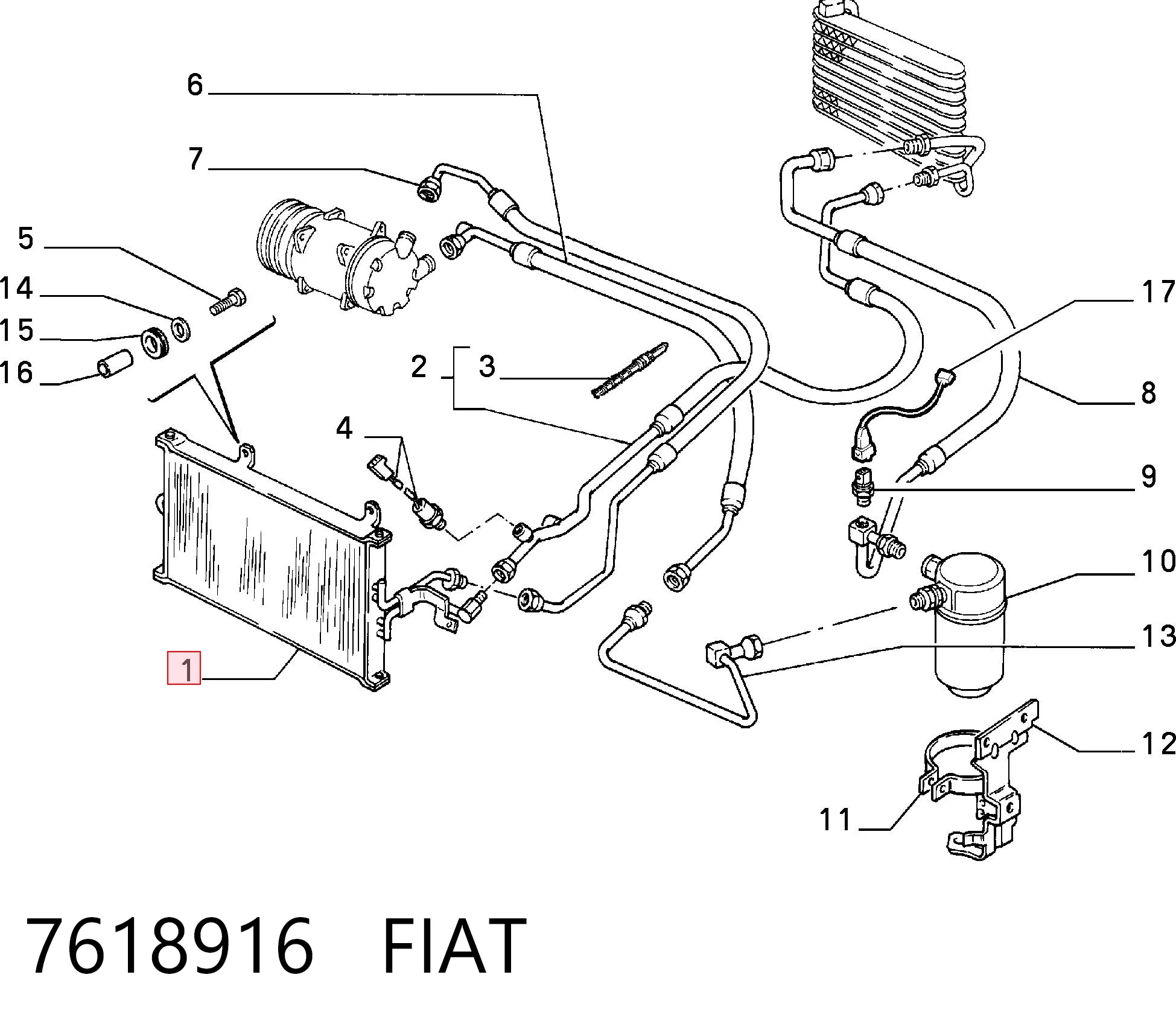  Condensador aire acondicionado Fiat Tipo 