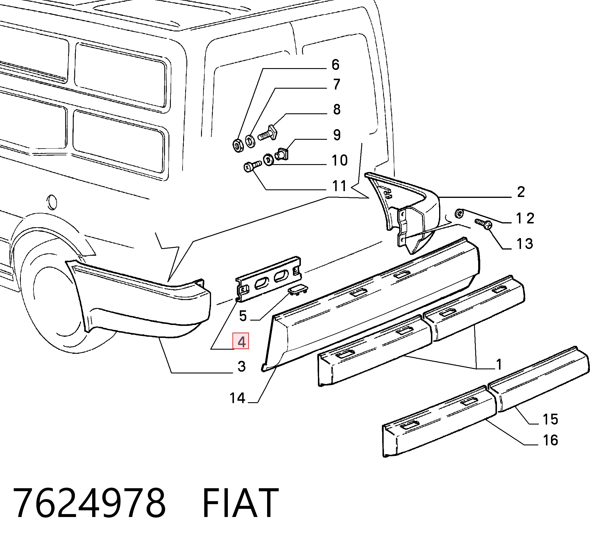 Comprar Refuerzo de parachoques trasero Fiat Fiorino 146 Uno a bajo precio