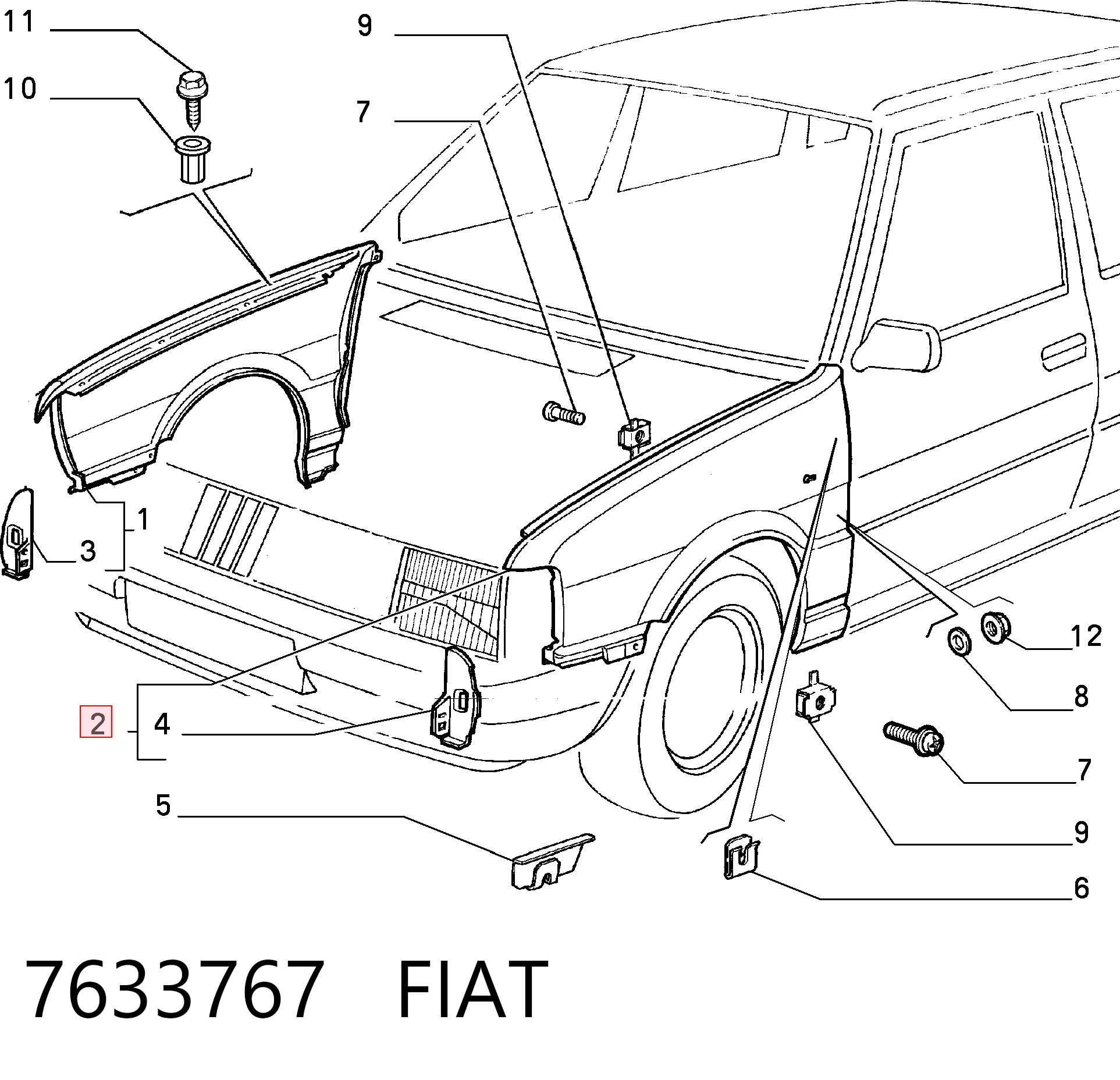 Aleta delantera izquierda Fiat Uno  (146A)