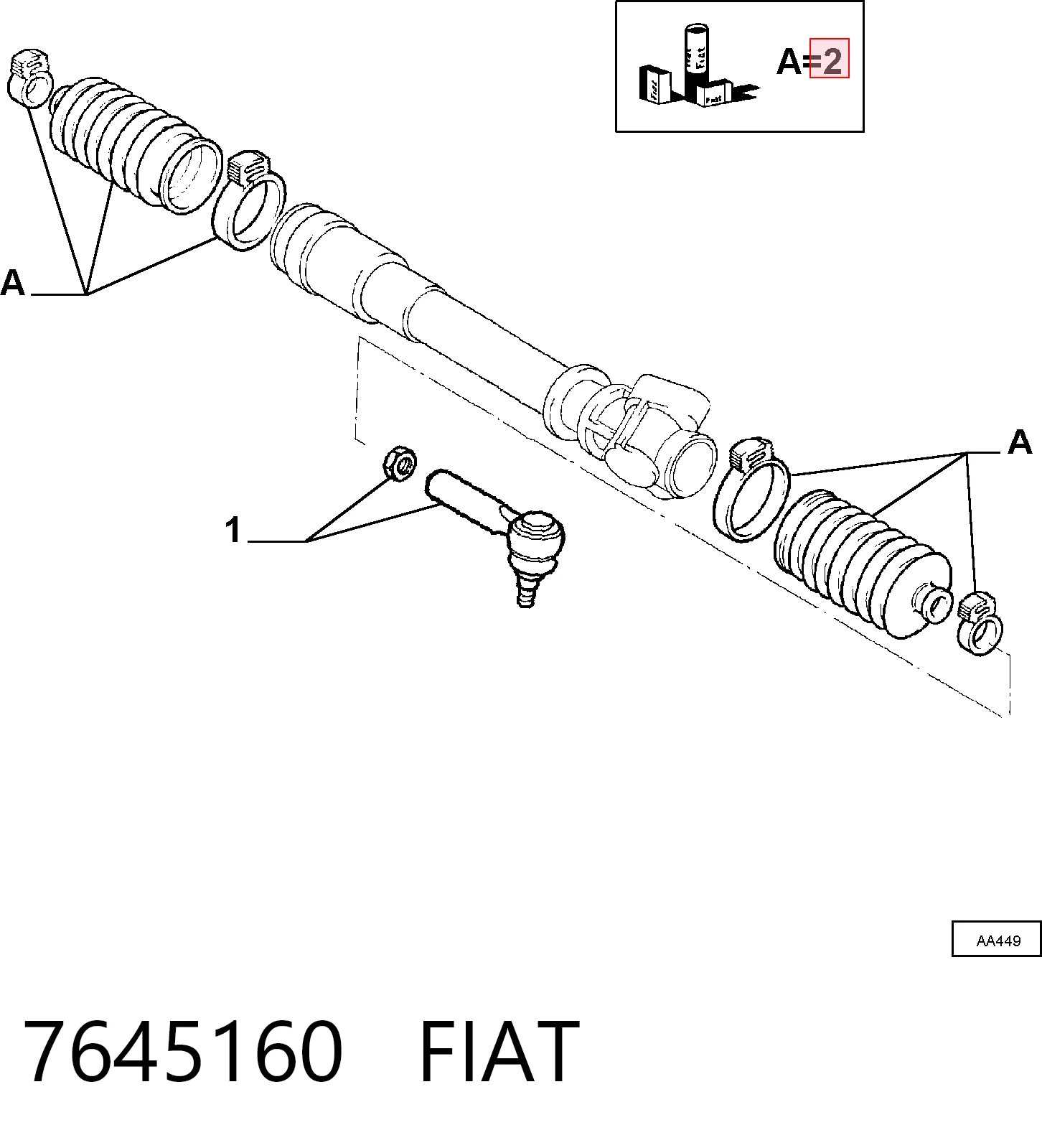 Fuelle dirección Fiat Punto I (176)