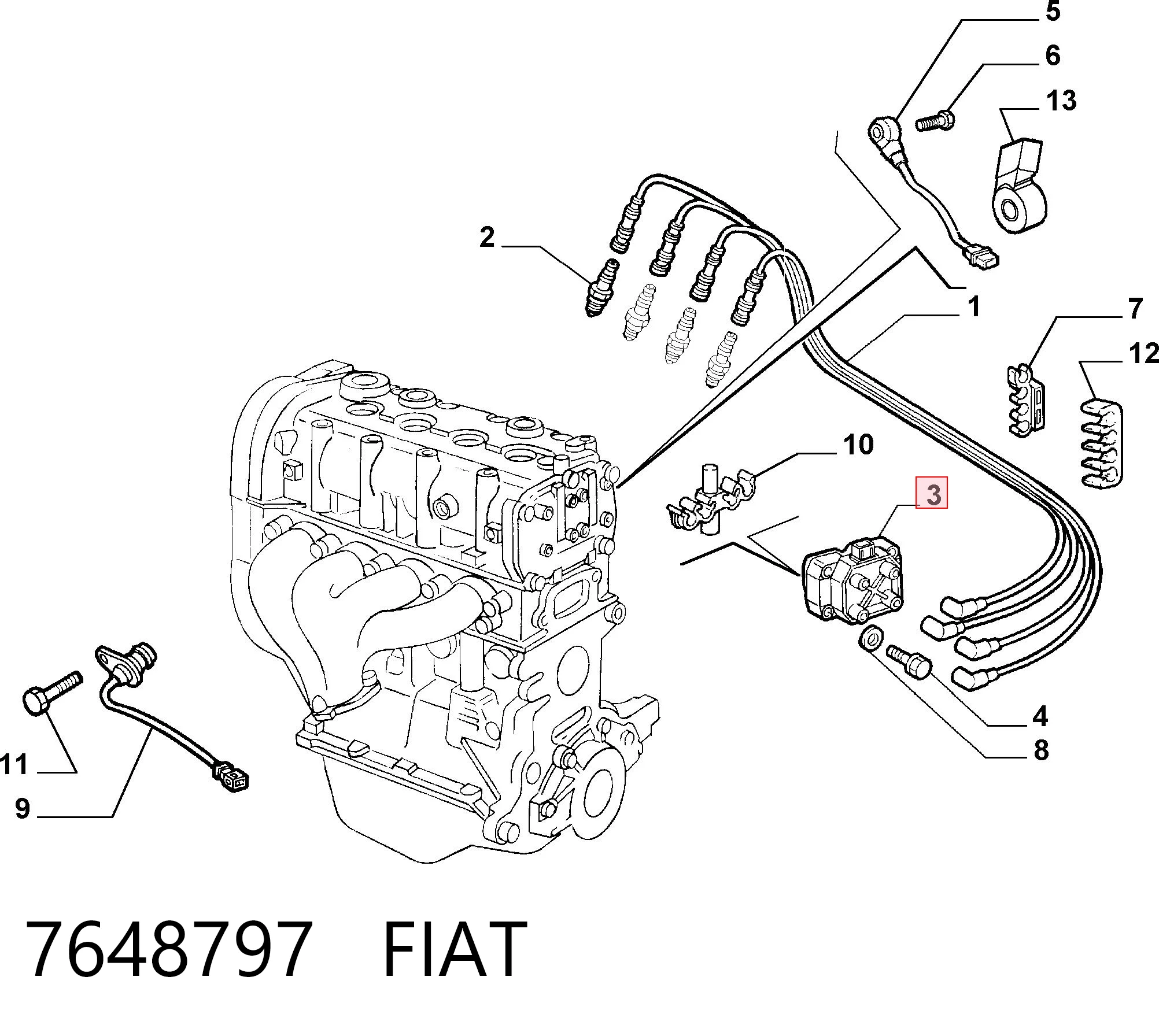 7648797 Fiat/Alfa/Lancia Bobina de ignición