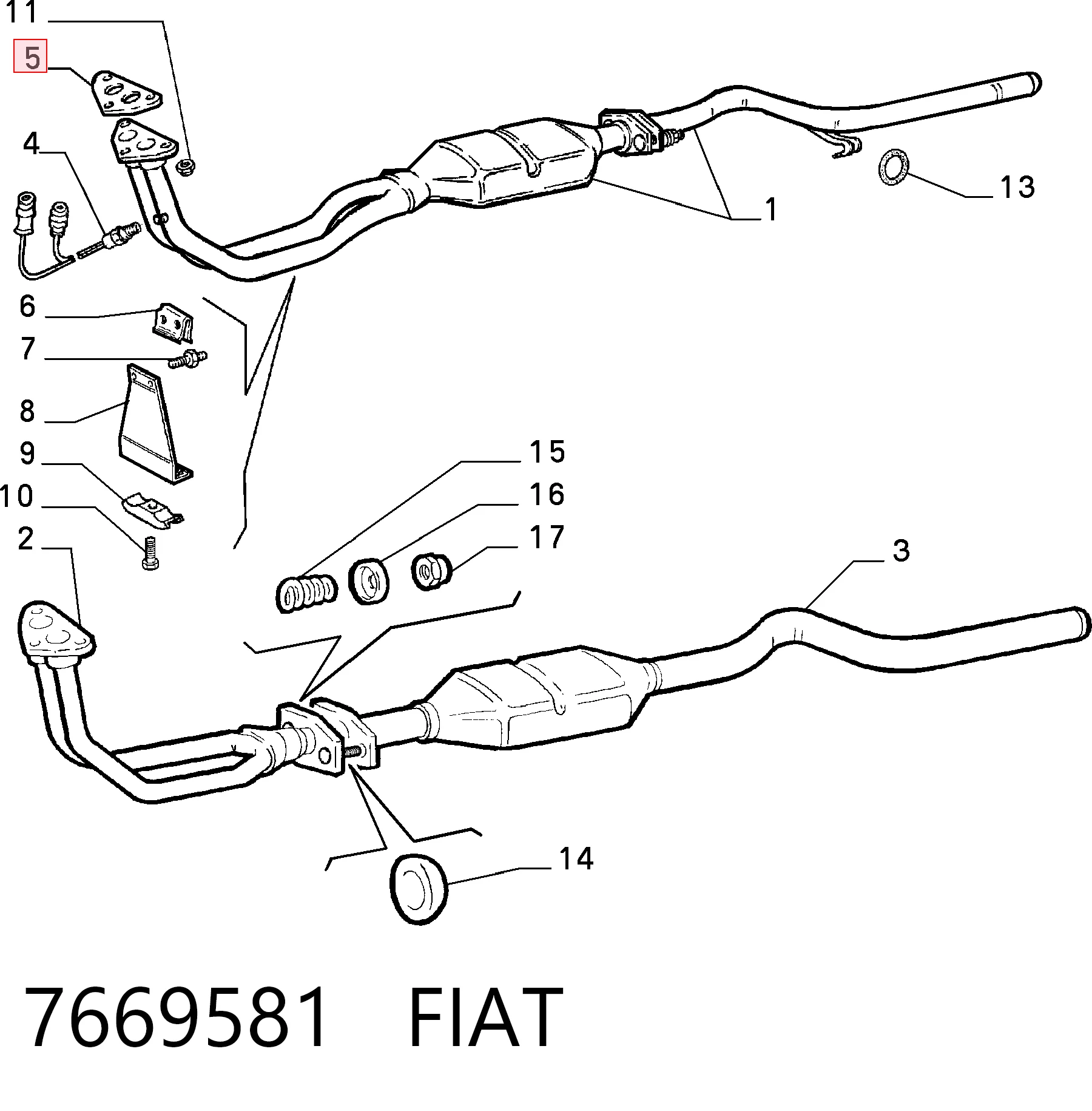 Junta de sistema de escape Fiat Panda II (2003-2013)