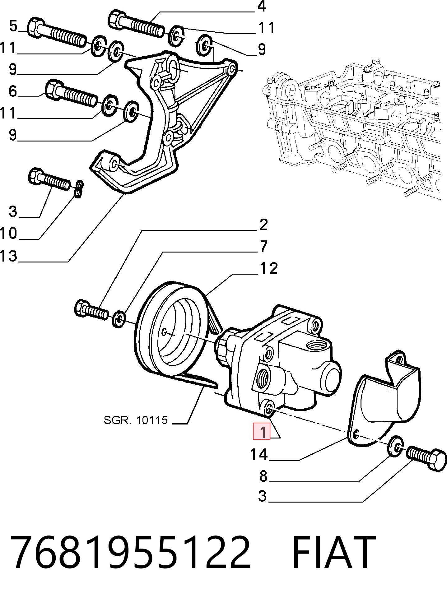 Bomba hidráulica de dirección para Alfa Romeo 33  905