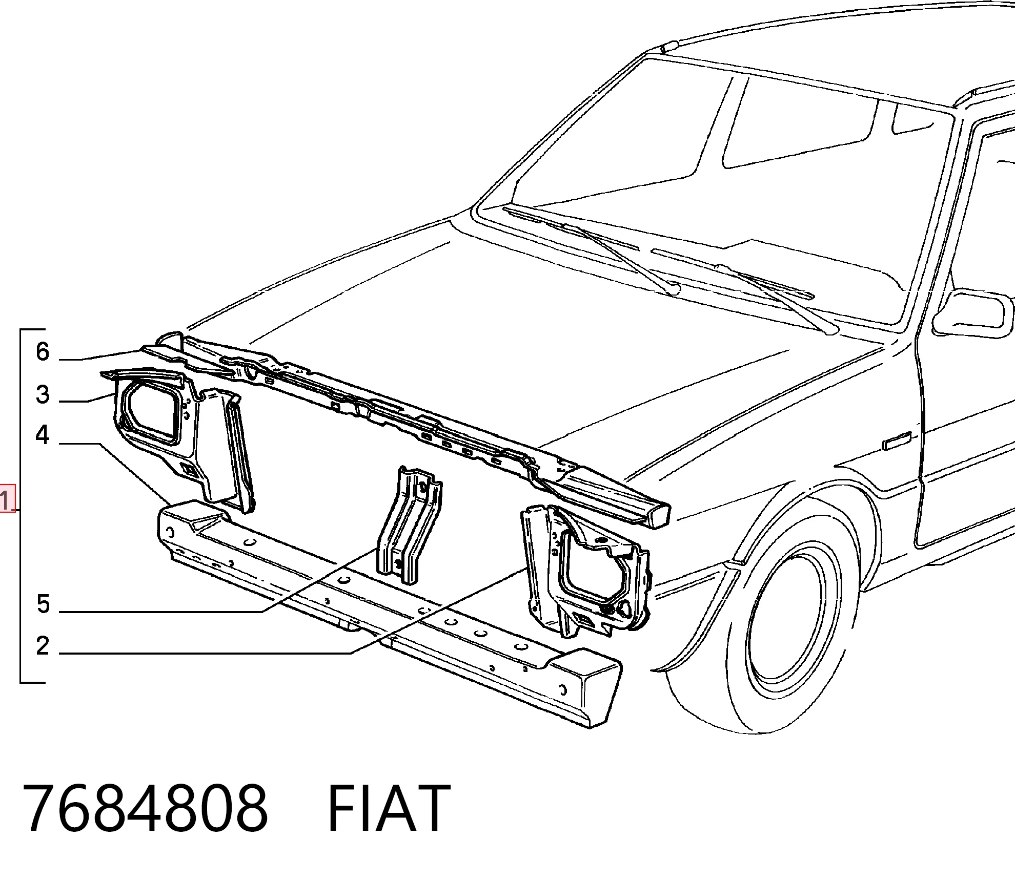 Comprar Panel de soporte del radiador y montaje de faros Fiat Uno  146A a bajo precio