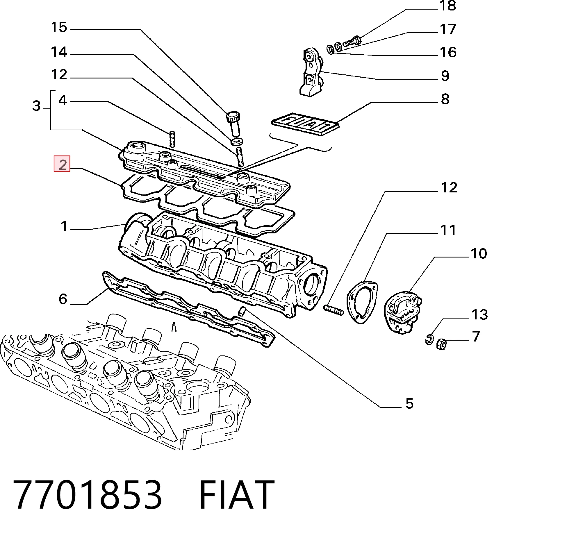 Junta de tapa de válvulas para Lancia Delta I (831AB0)
