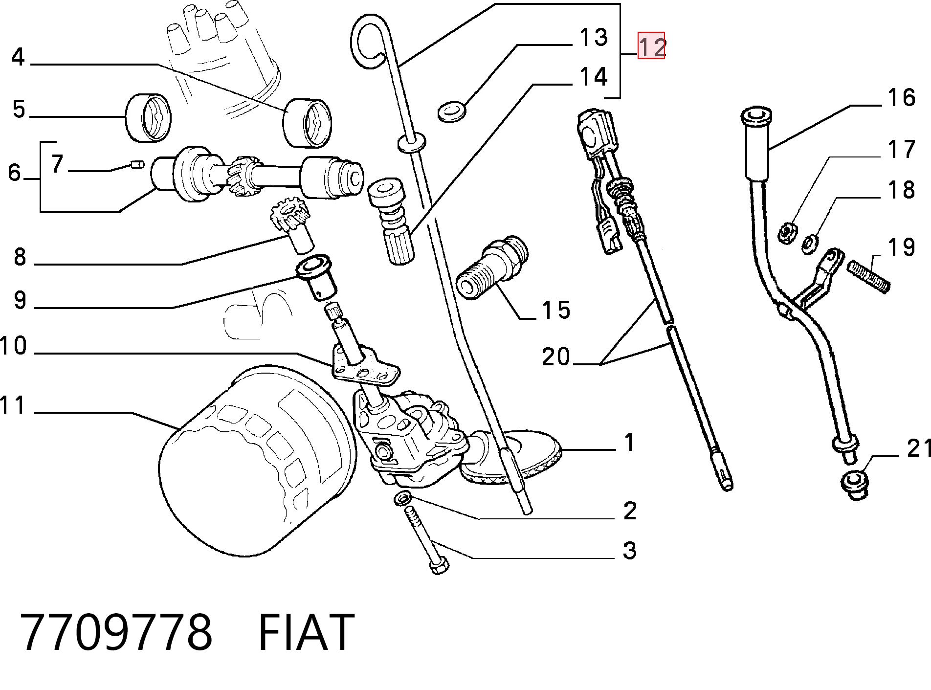 Varilla de aceite para Fiat Punto 176C