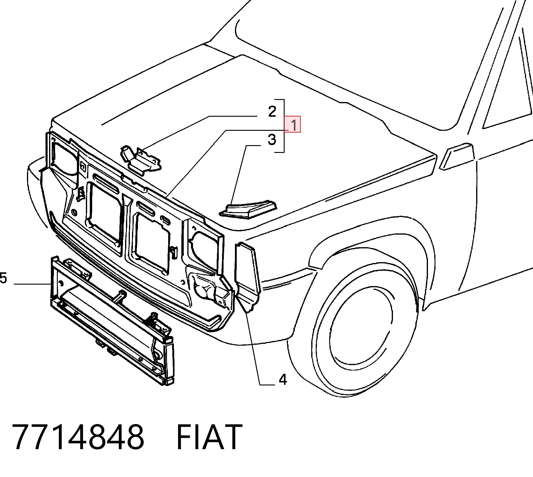 Soporte de radiador para Fiat Panda 141A