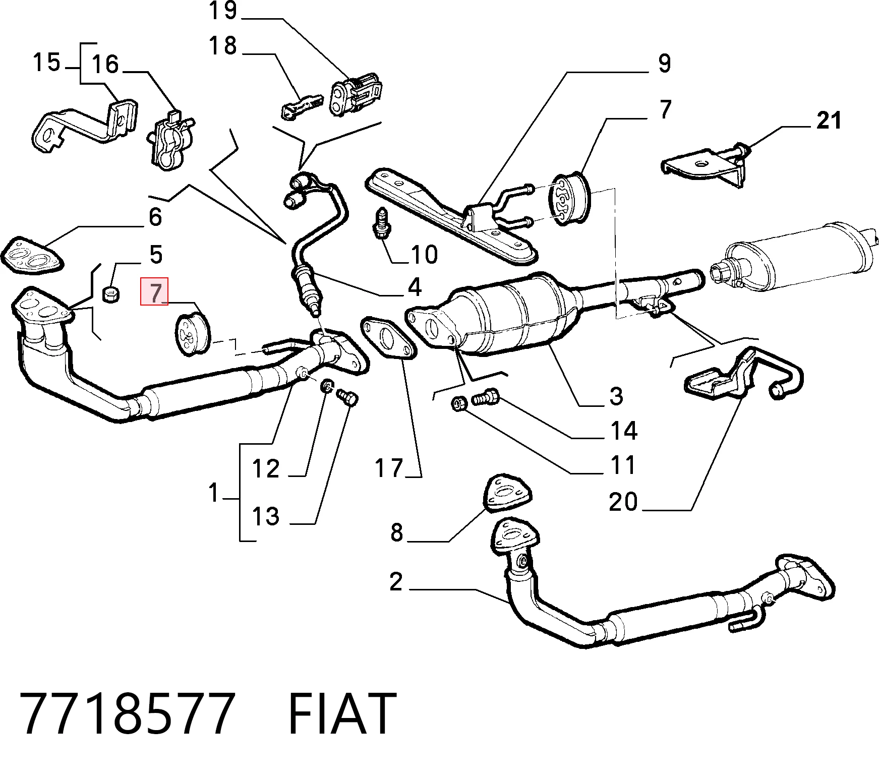 Soporte escape para Fiat Linea 323