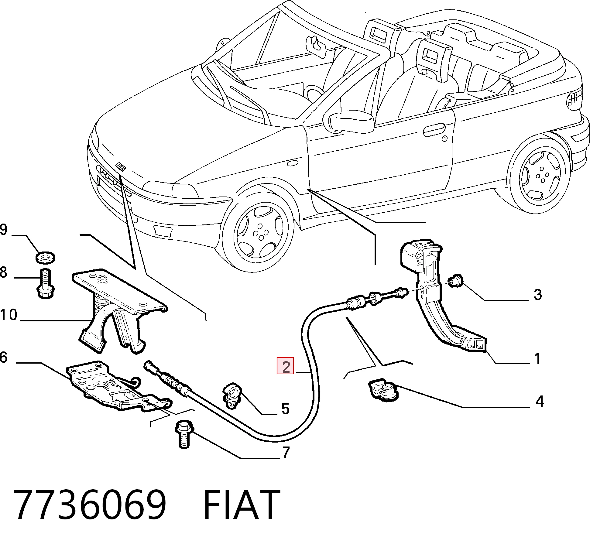Comprar Cable de apertura del capó Fiat Punto I 176 a bajo precio