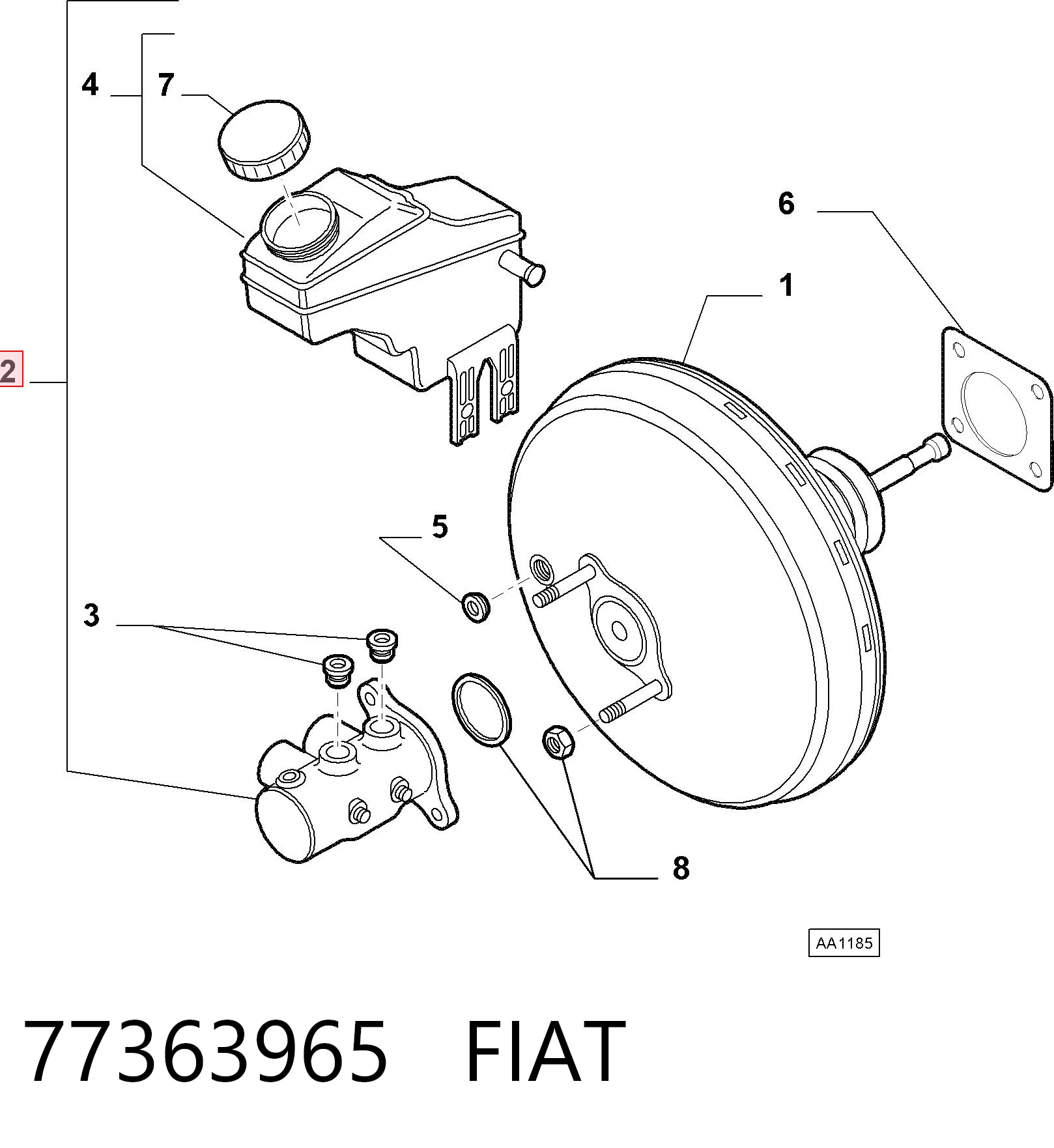 Bomba de freno 77363965 FIAT