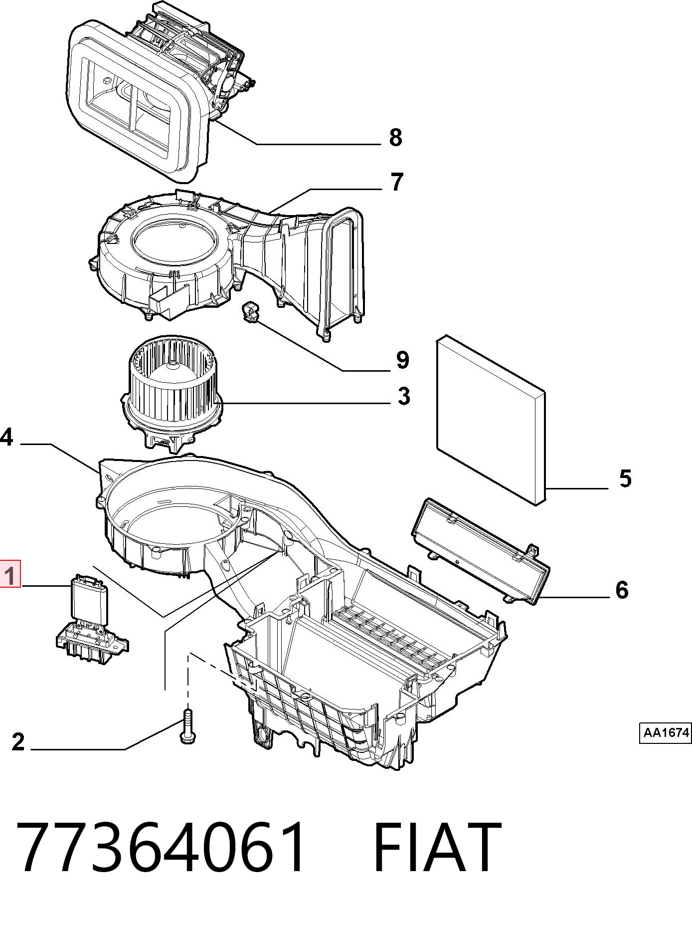 77364061 Fiat/Alfa/Lancia Resistencia de calefacción