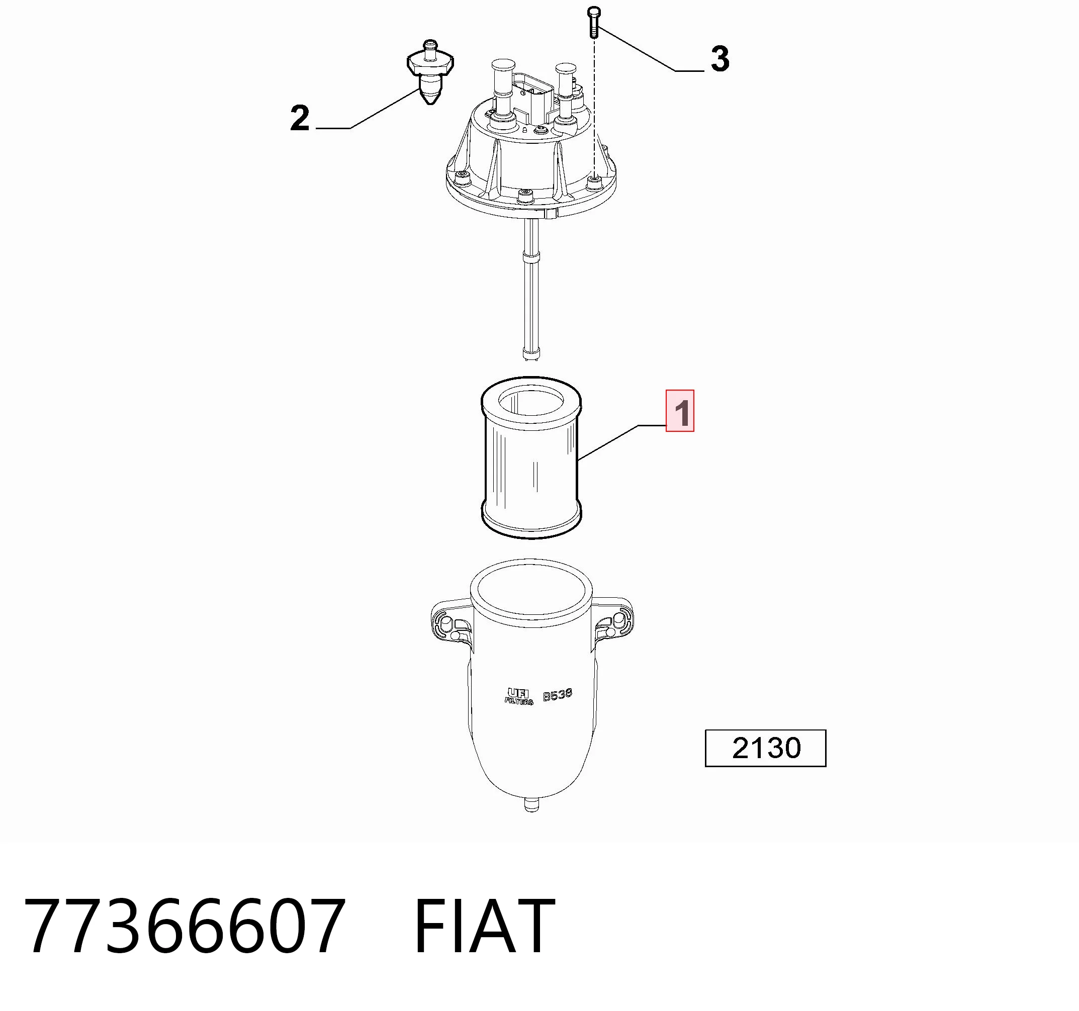 77366607 Fiat/Alfa/Lancia Filtro de gasolina