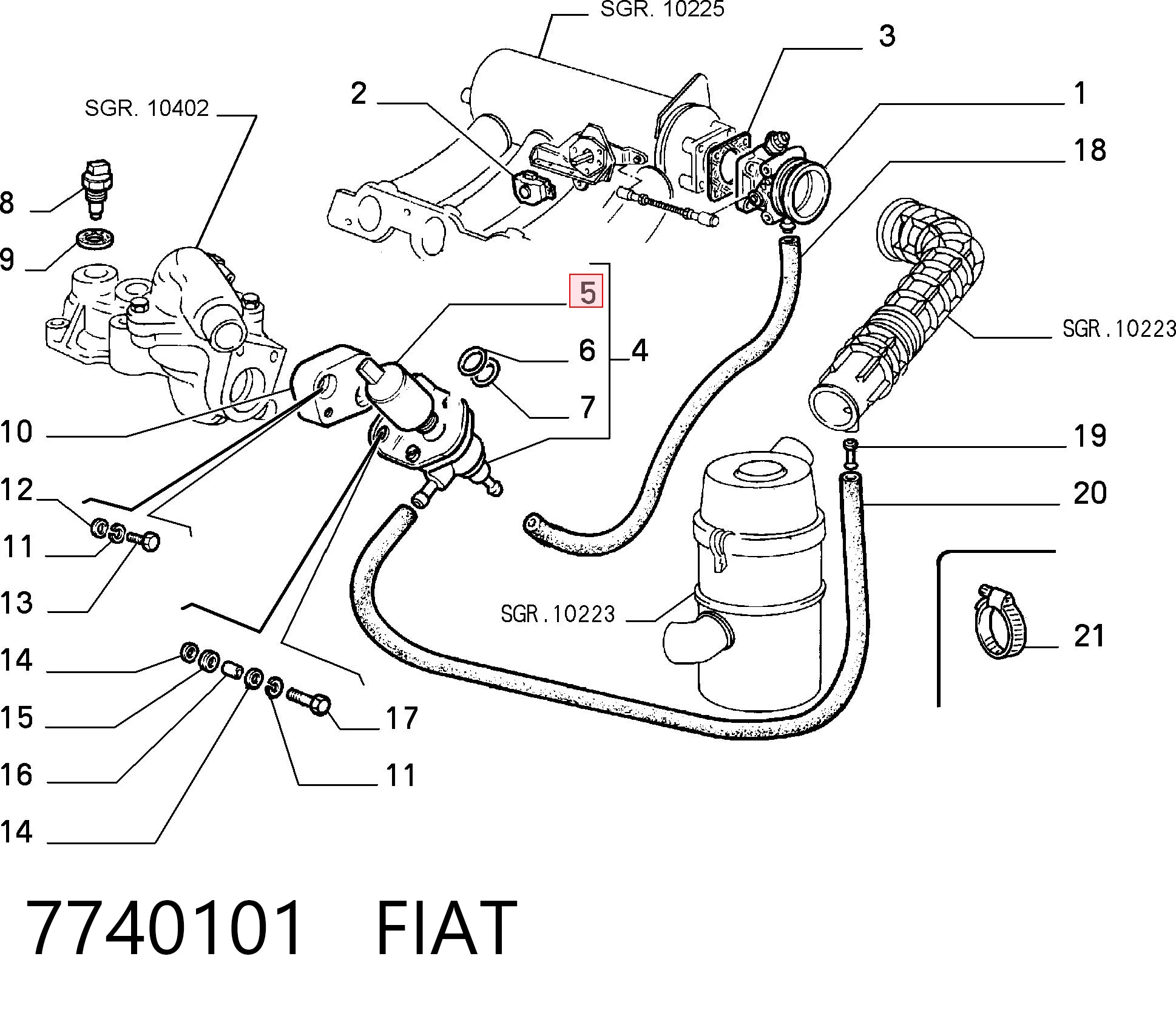 7740101 Fiat/Alfa/Lancia Regulador de ralentí