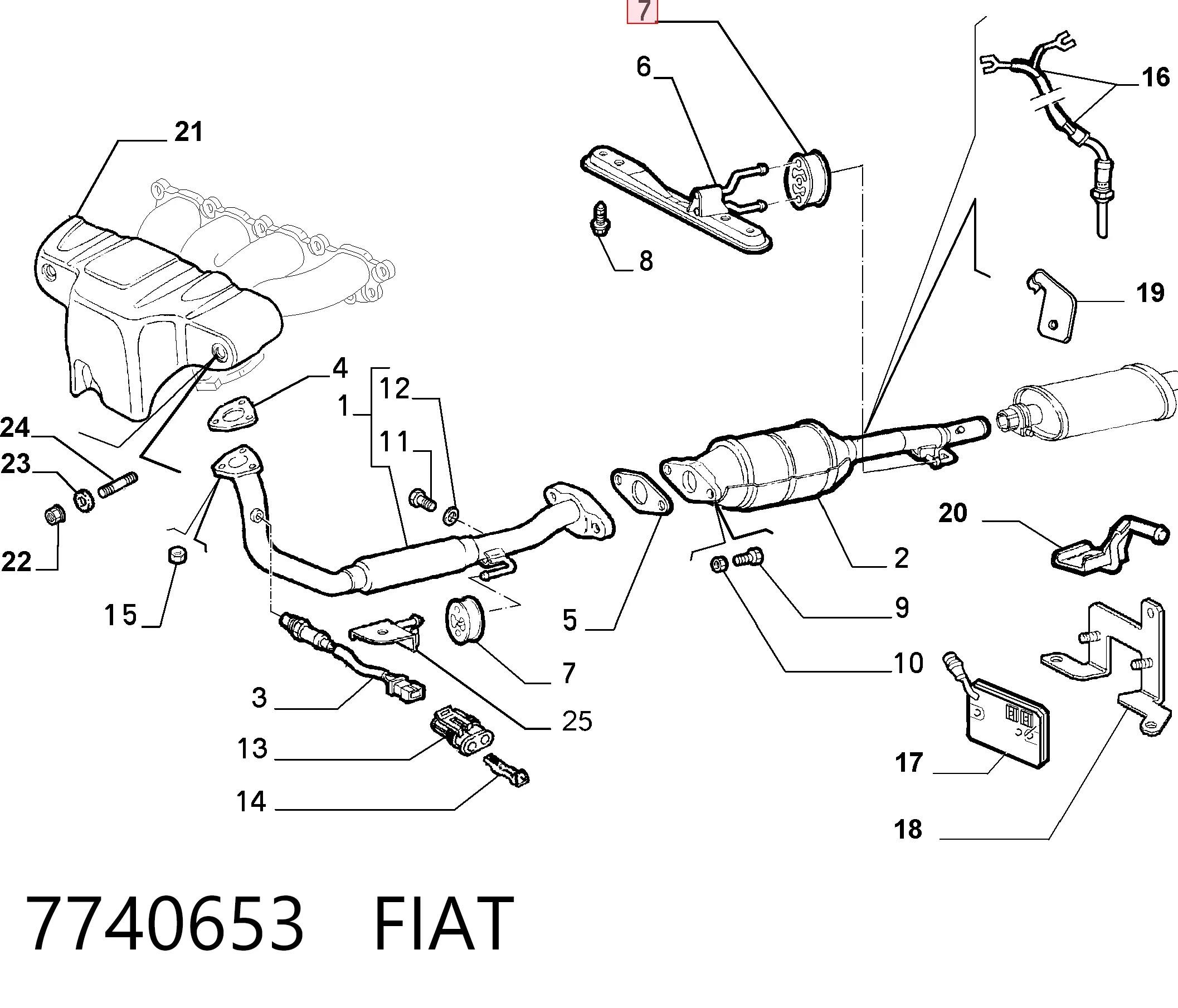Soporte escape para Fiat Linea 323