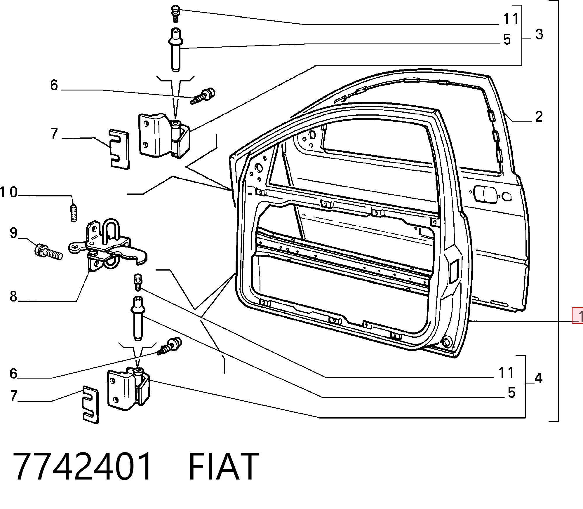 Comprar Puerta delantera izquierda Fiat Punto I 176 a bajo precio