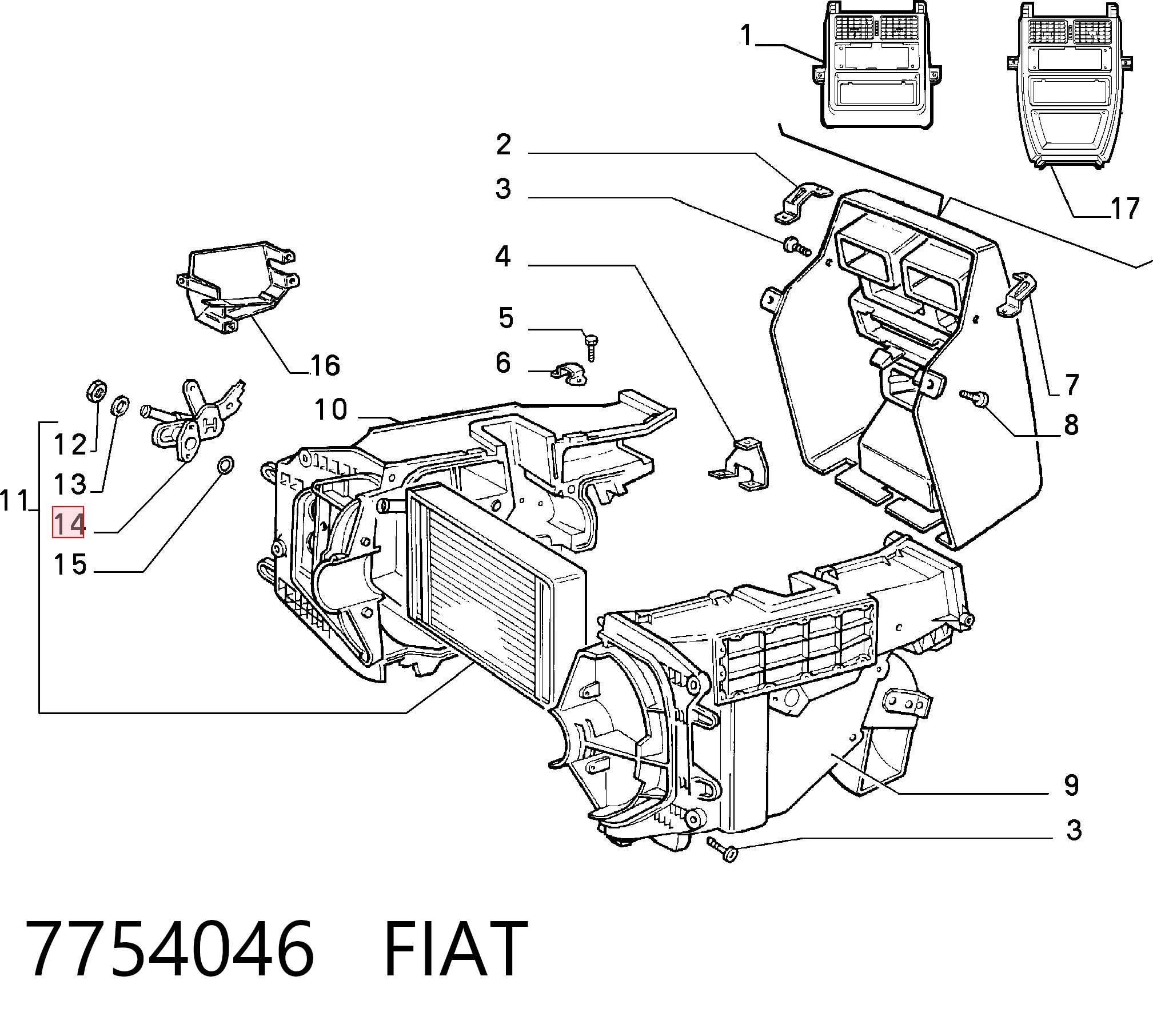 Valvula del calefactor Fiat Uno (1983-1996)