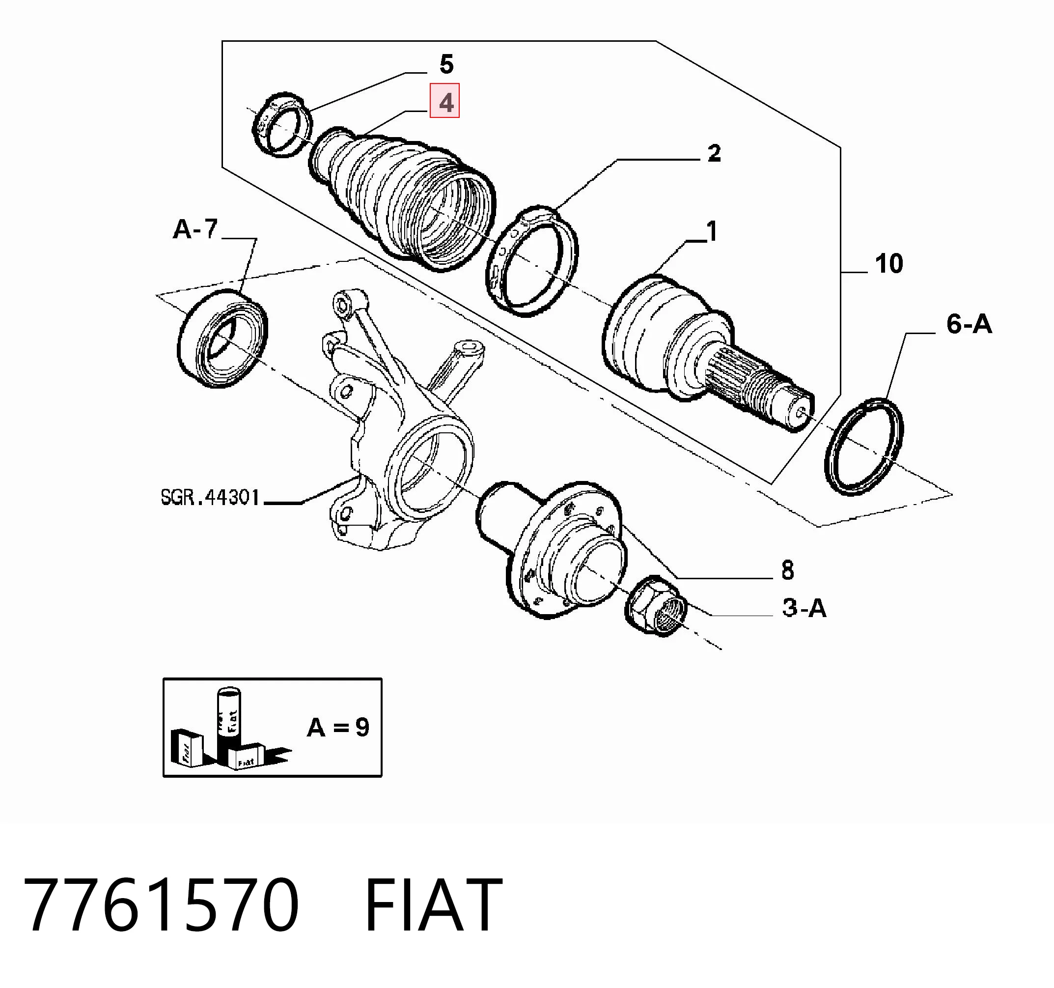 Comprar Fuelle semieje delantero exterior Fiorino  146 Uno