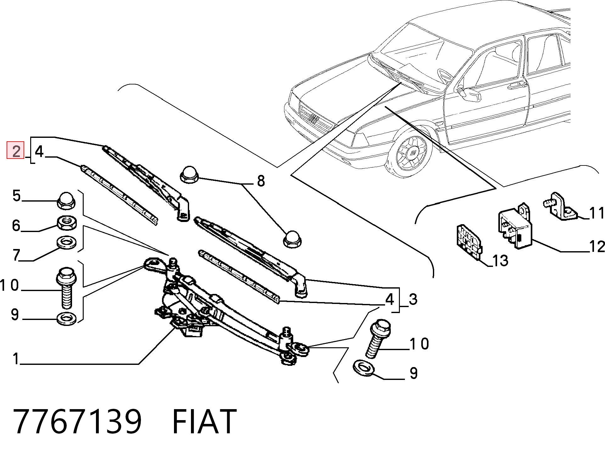 Brazo del limpiaparabrisas para Alfa Romeo 146 930