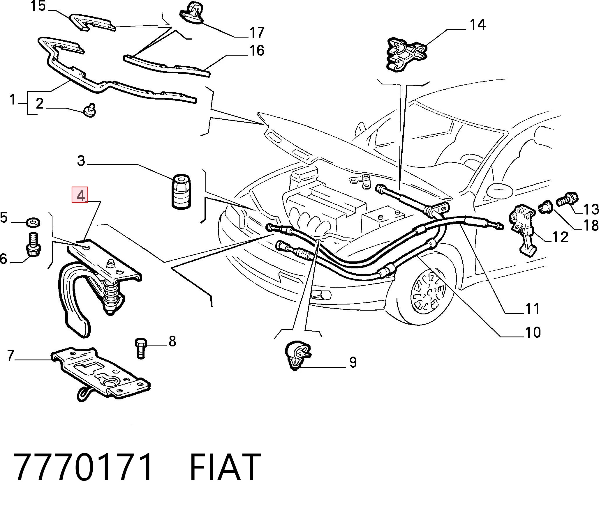 Comprar Cerradura del capó Fiat Brava  182 a bajo precio