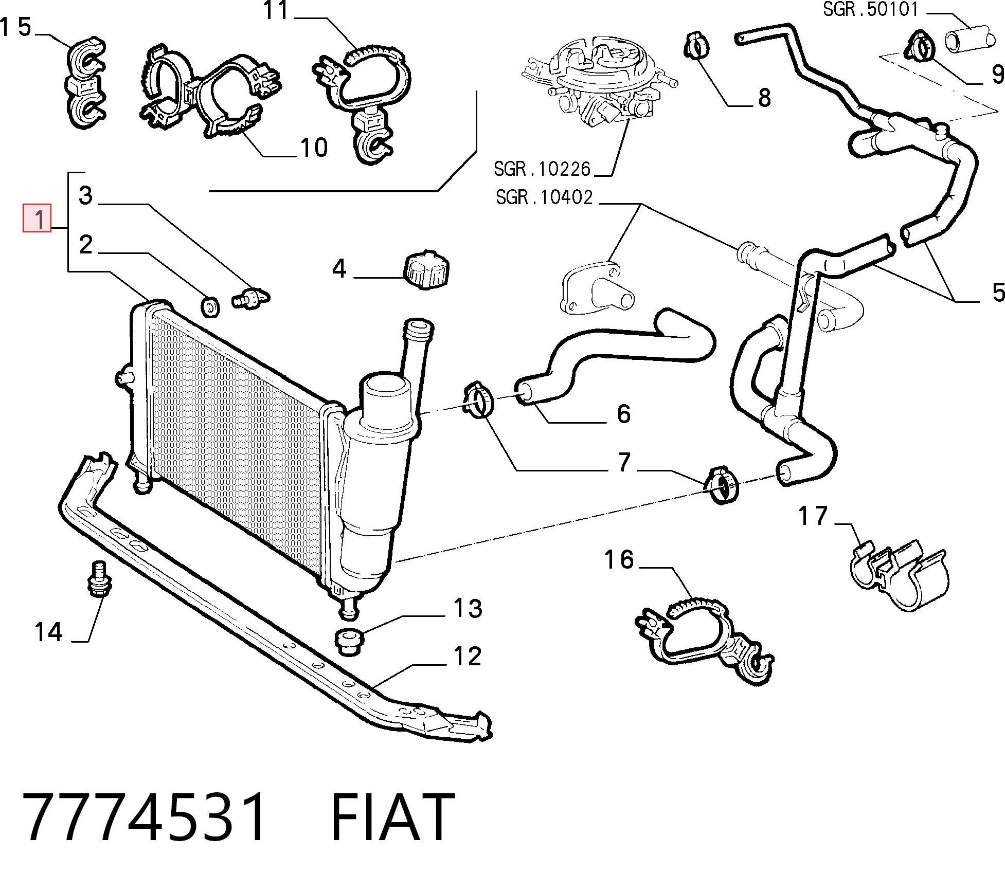 Comprar Radiador de auto Punto I 176