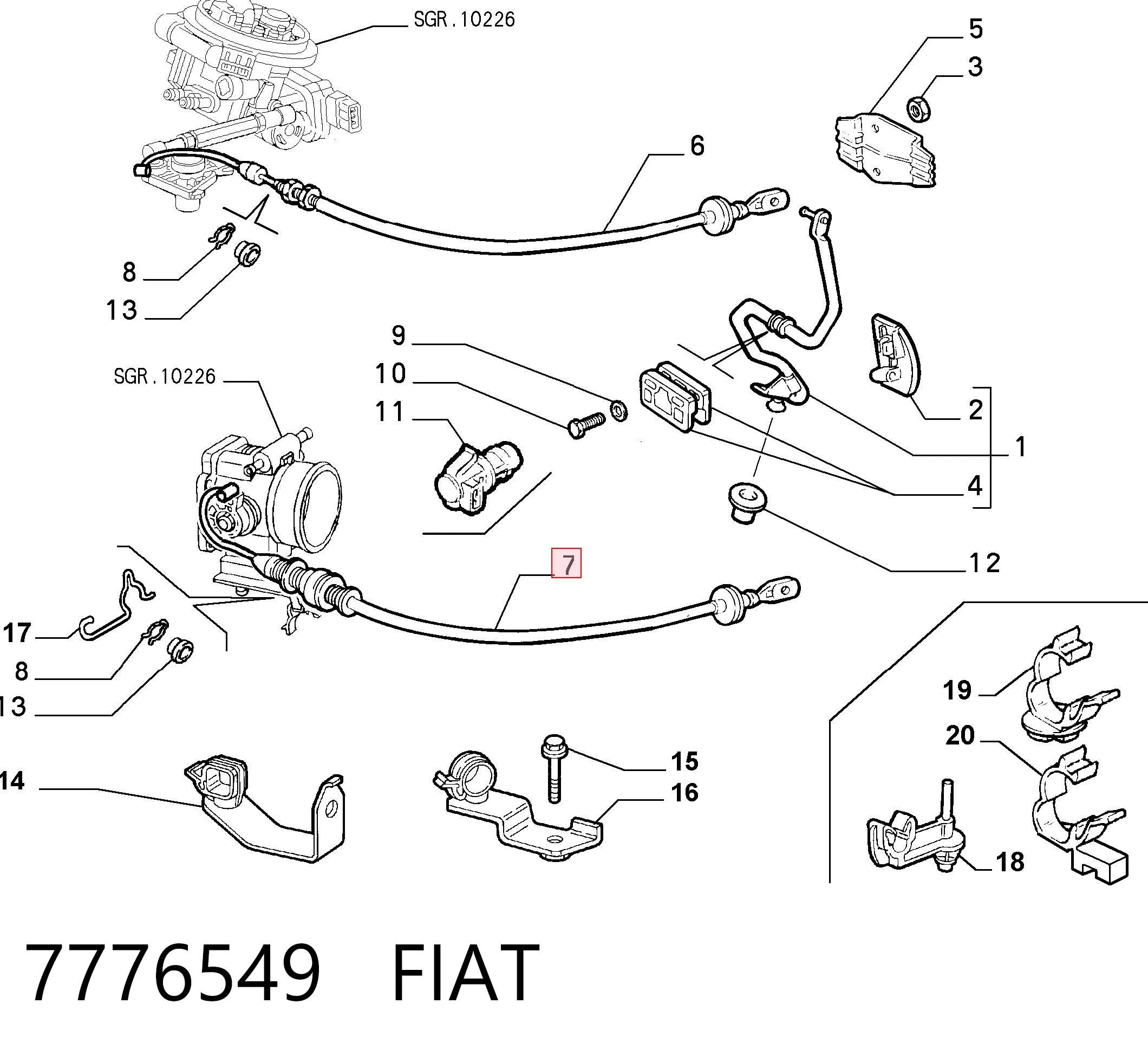 Precio del repuesto Cable Bowden Brava  hatchback