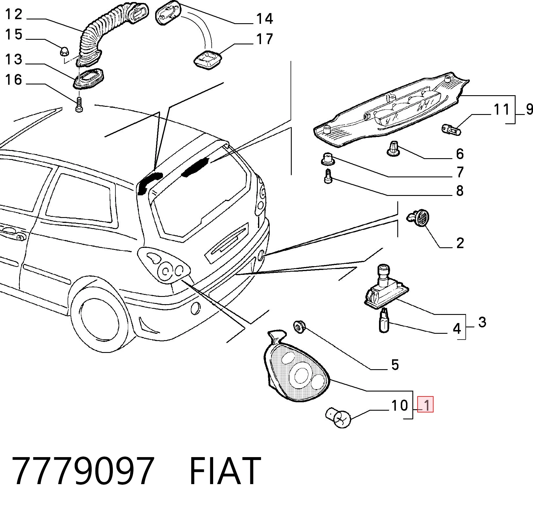 Comprar Piloto trasero derecho Fiat Bravo I 182