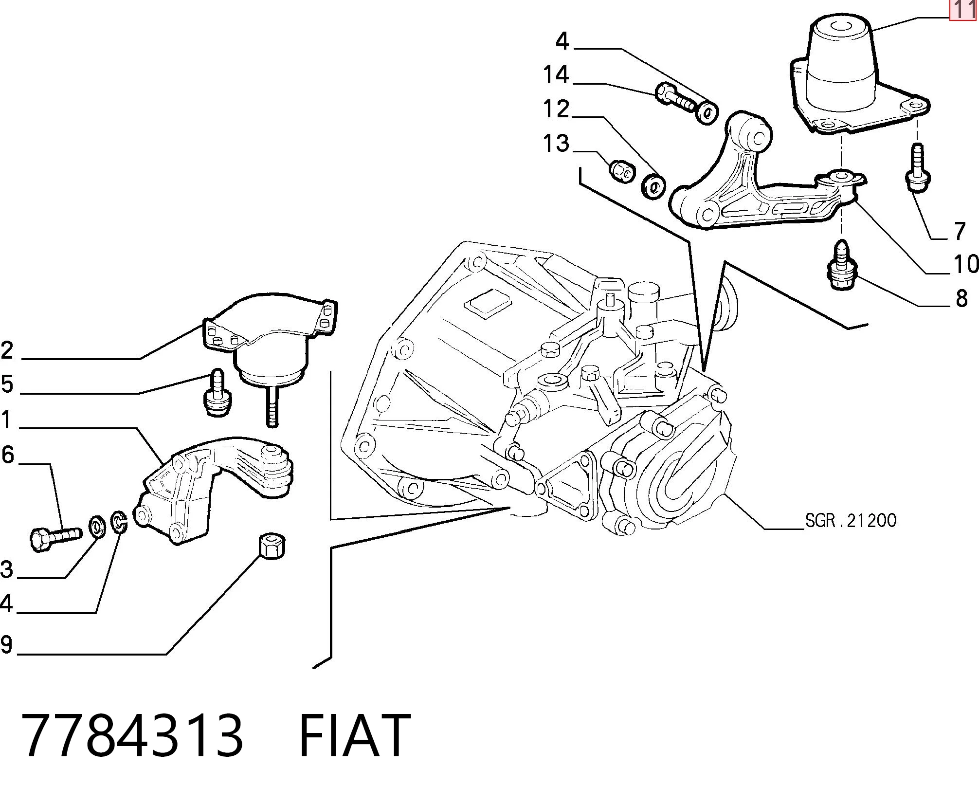 Comprar Soporte trasero del motor Fiat Punto I 176 a bajo precio