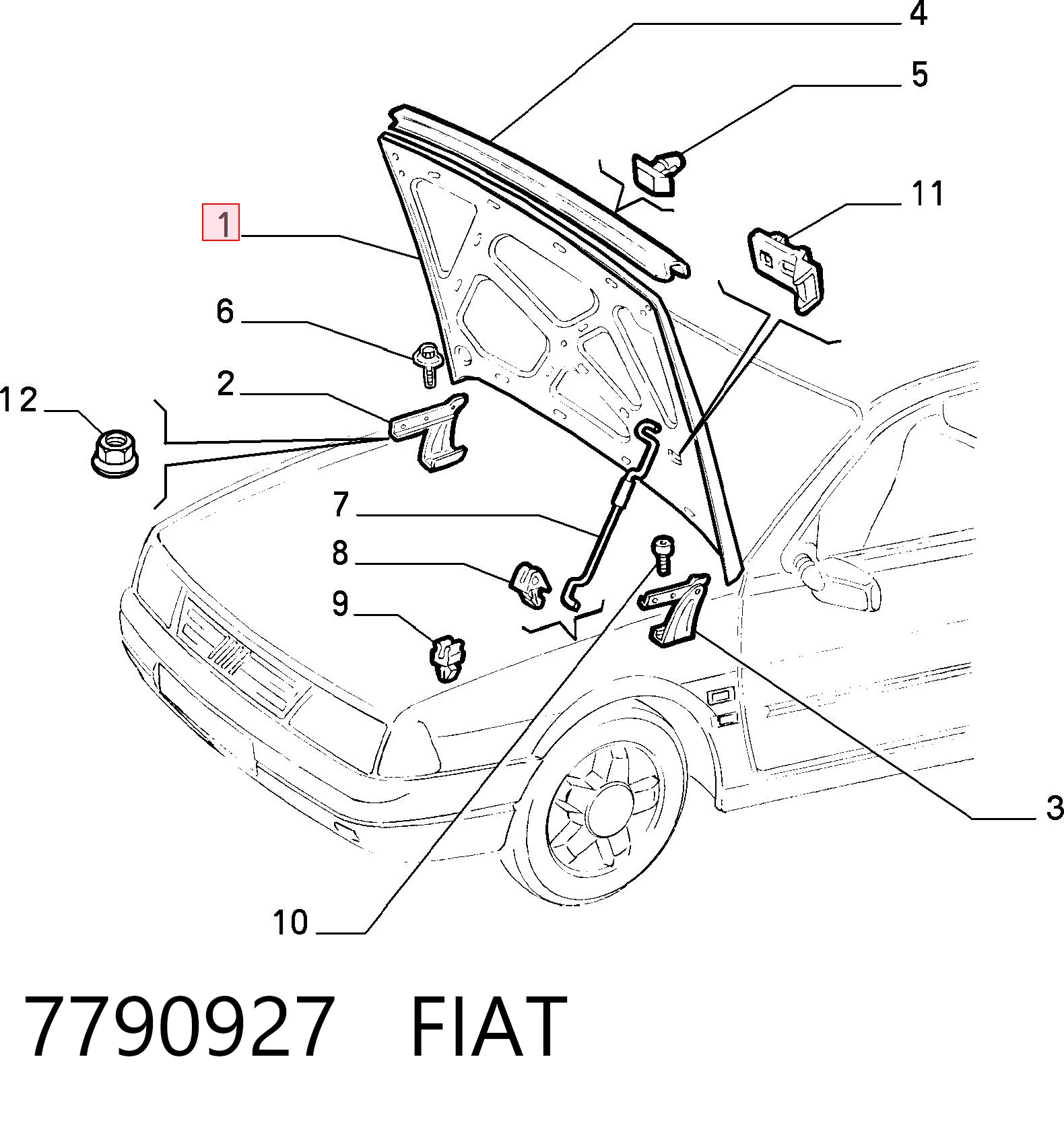 Capó delantero para Fiat Tempra  159