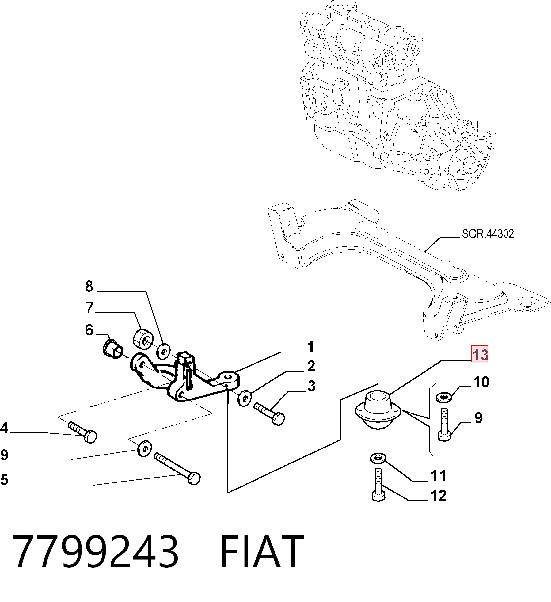 Soporte de motor delantero Fiat Palio familiar (178DX) (1996 - 2026) precio, desde 23,32 EUR