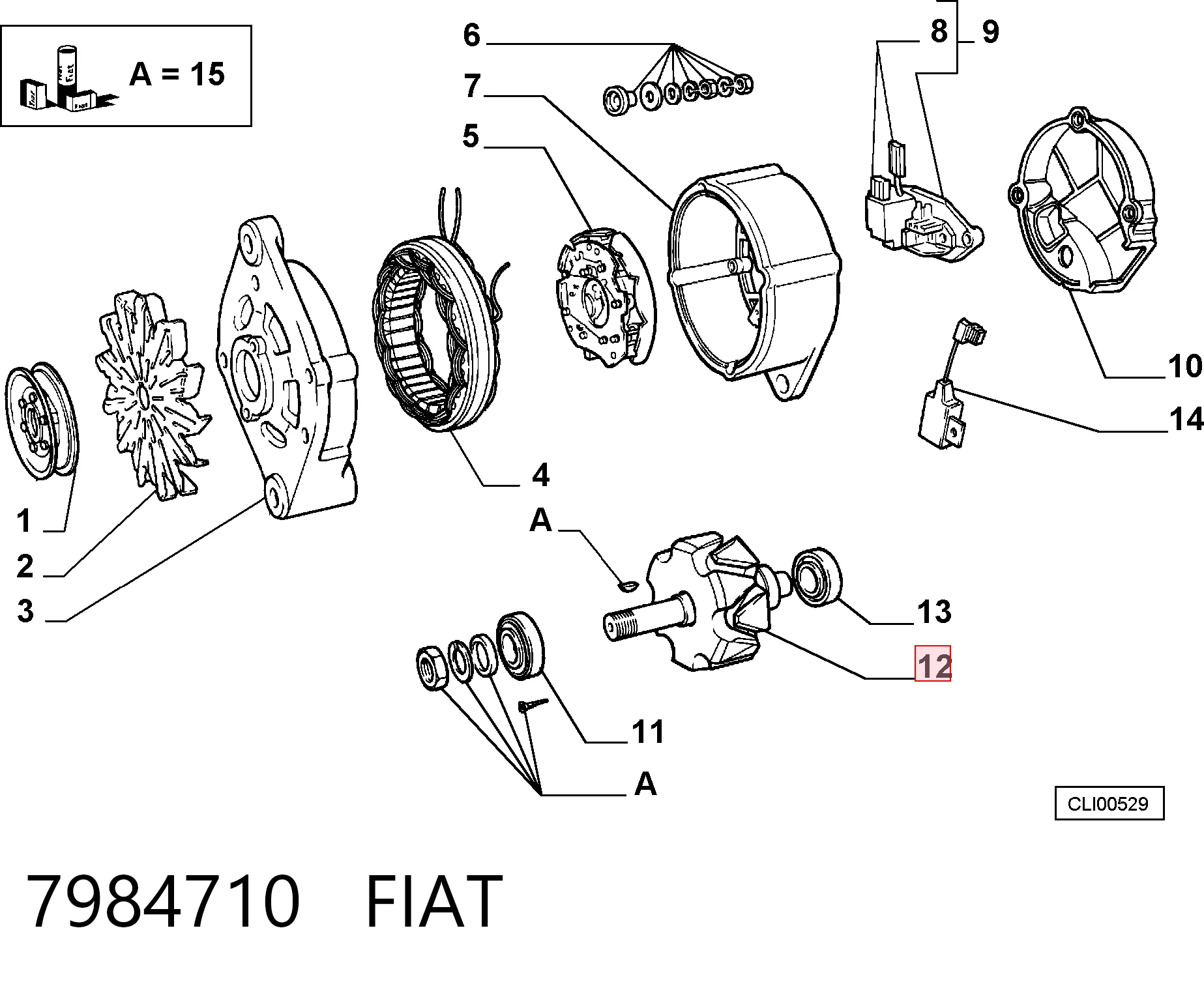 Rotor del alternador Renault 19 I