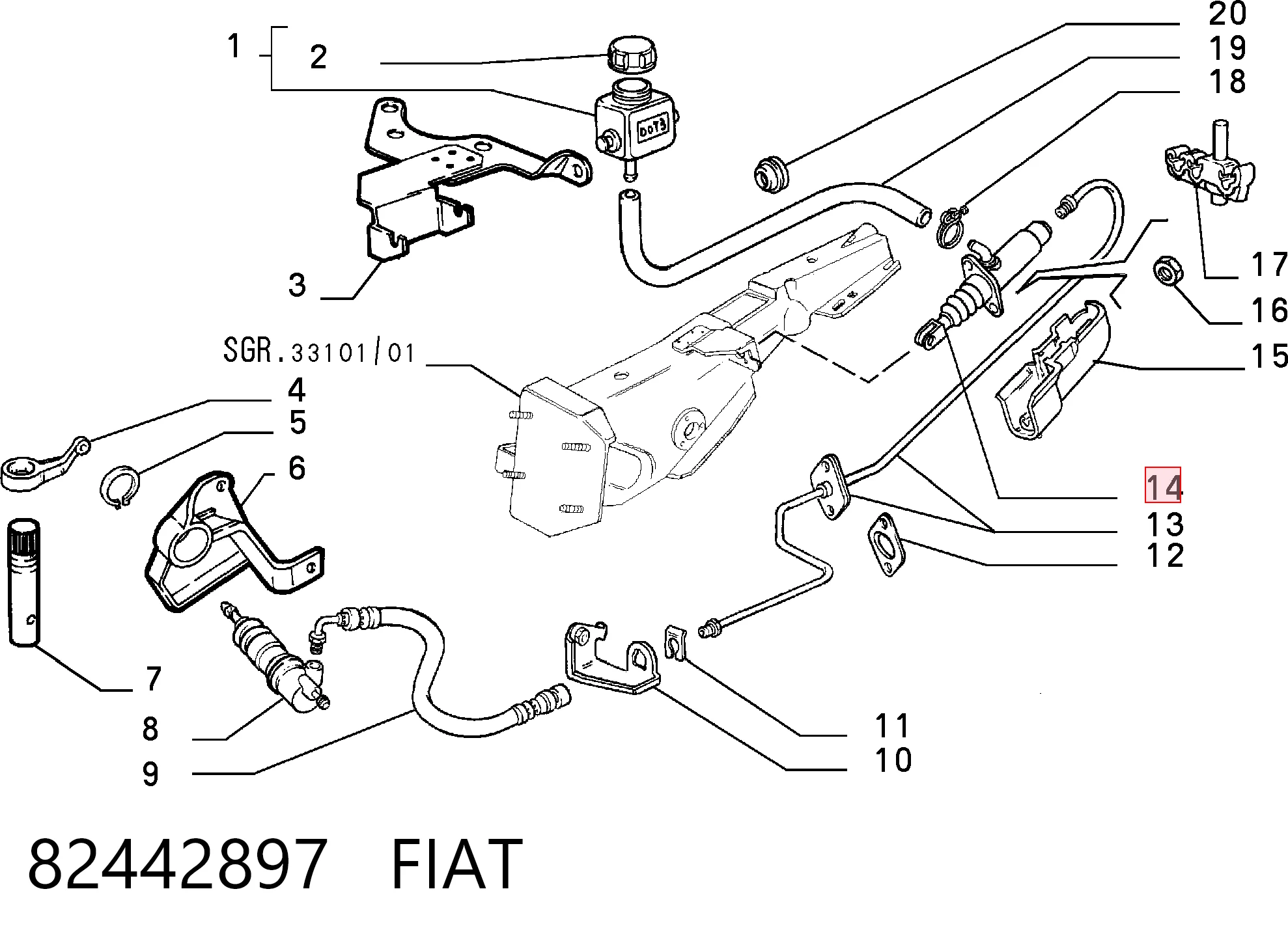 Cilindro maestro de clutch Fiat Fiorino  (1988-2001)