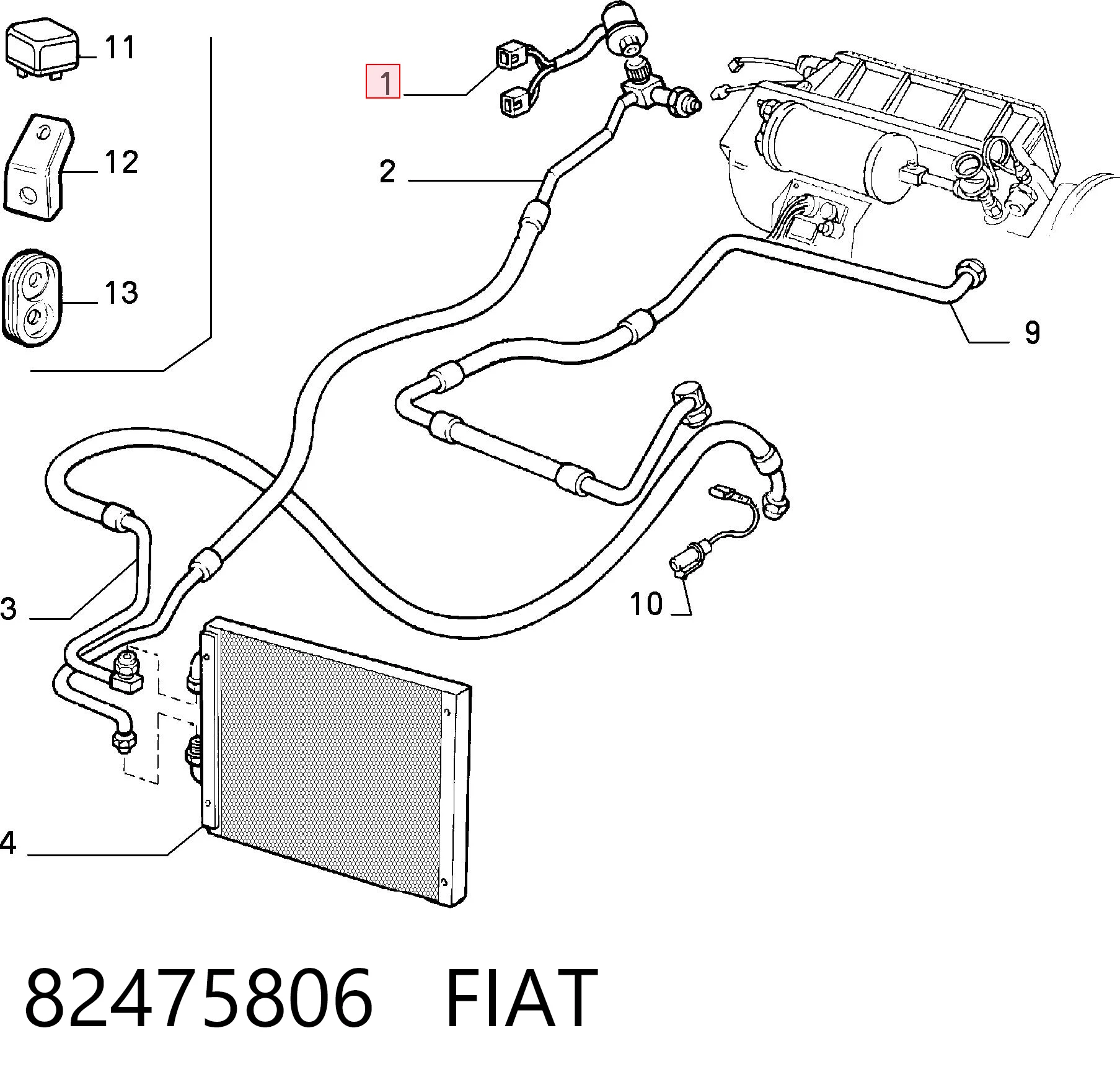 Sensor de baja presion aire acondicionado para Lancia Delta I 831AB0