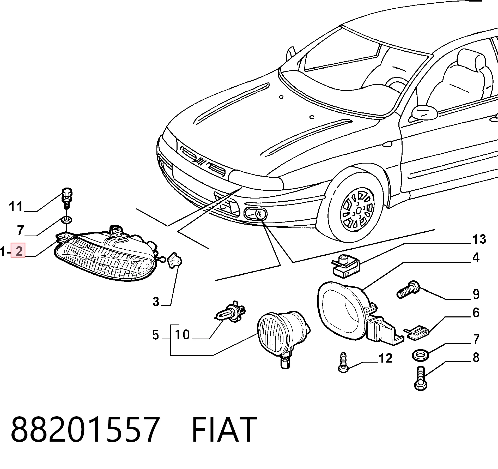  Faro izquierdo Fiat Brava 