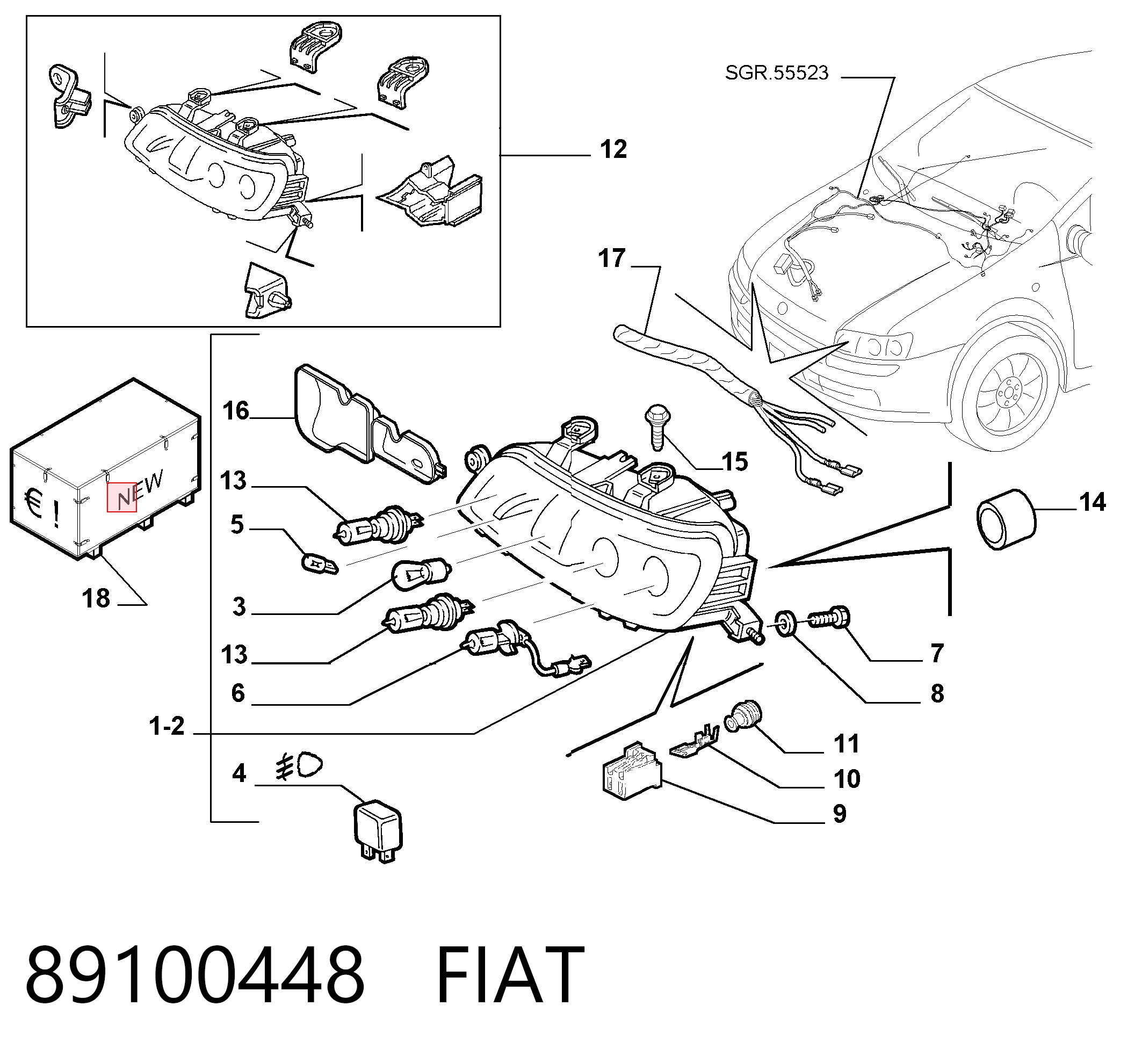 Faro derecho Fiat Punto II hatchback (188) (1999 - 2012) precio, desde 50,82 EUR
