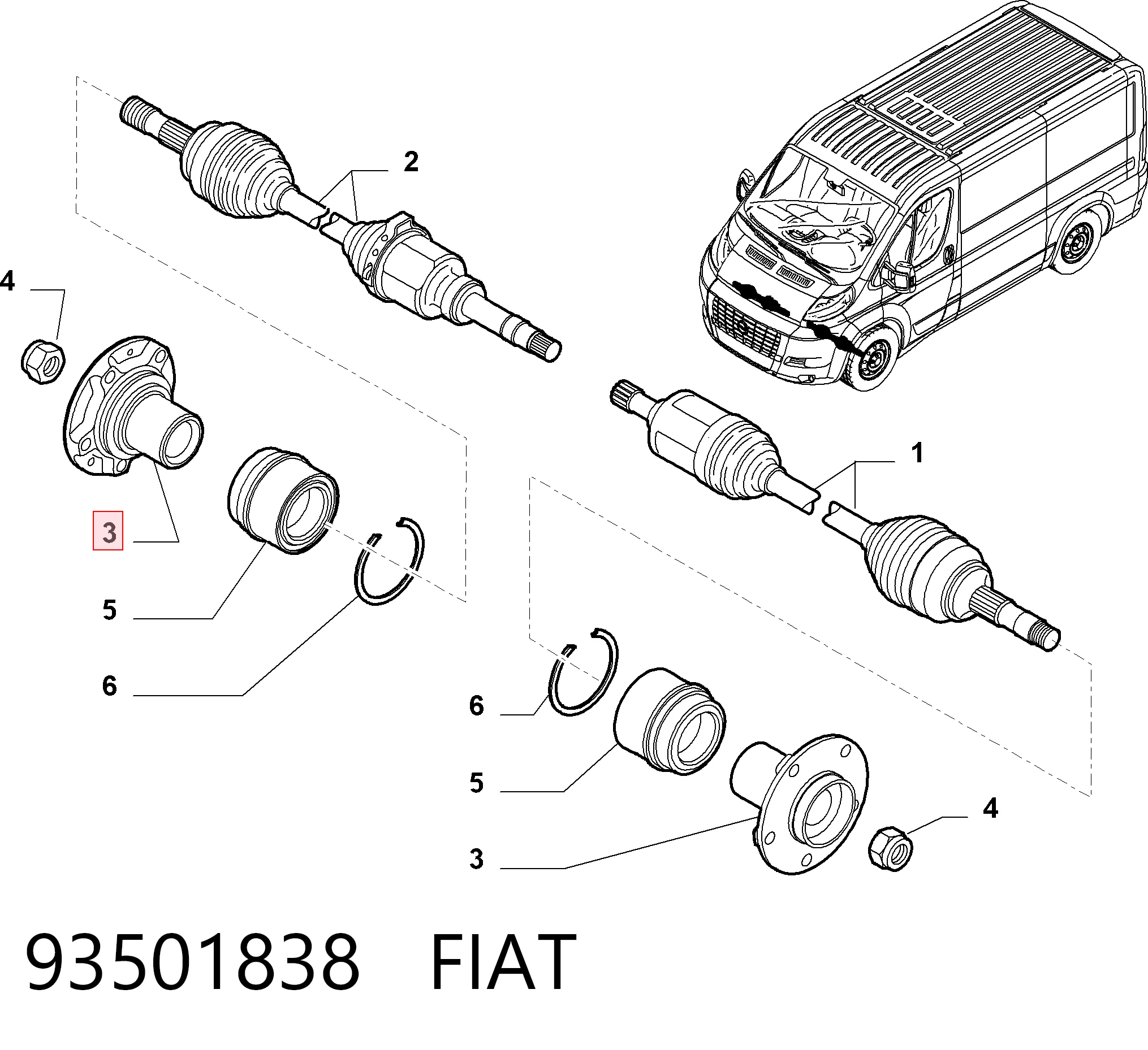 Cubo de rueda, Eje delantero Peugeot Boxer  furgoneta comprar en España