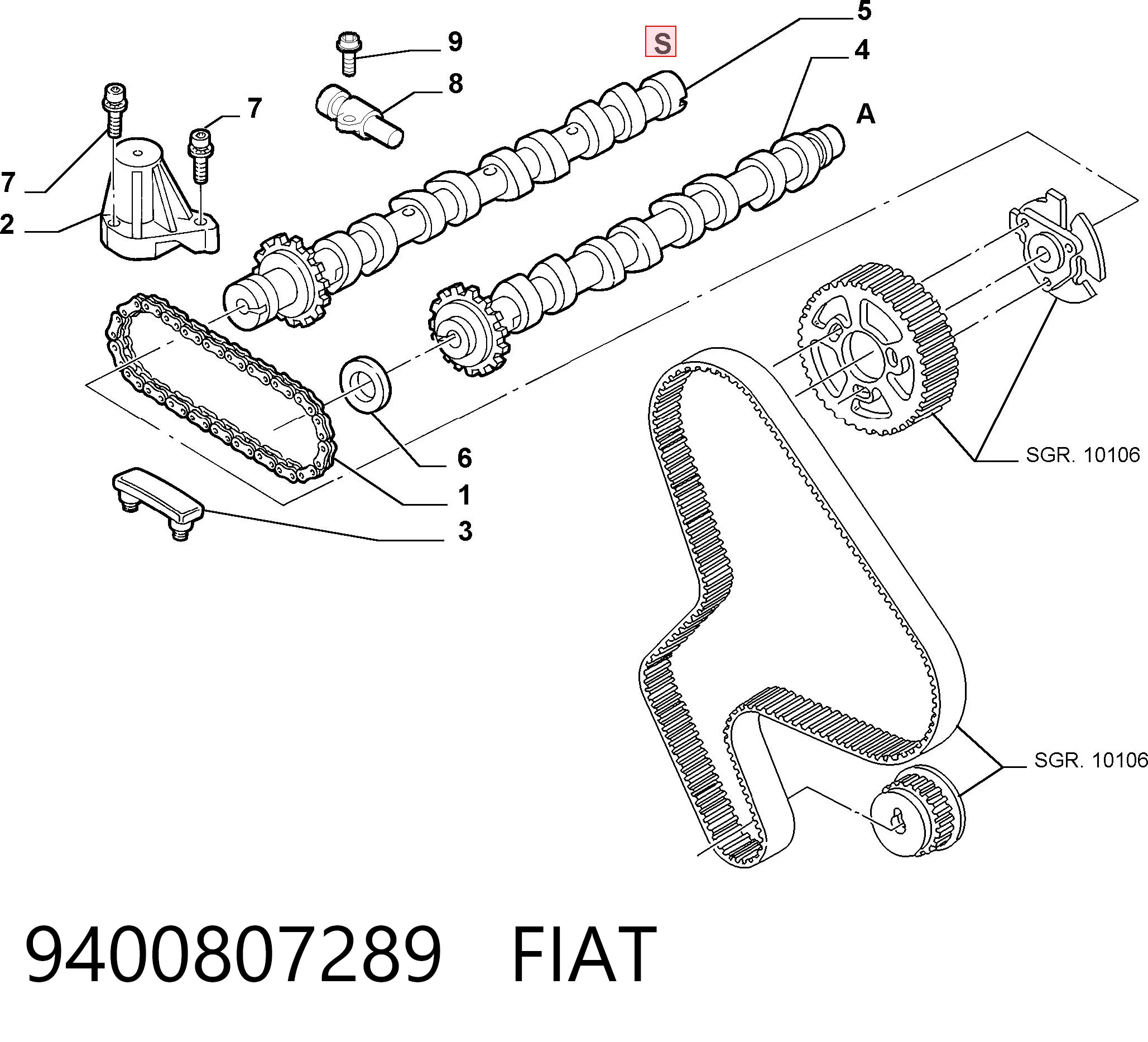 Anillo impermeable, árbol de levas Fiat Ducato II