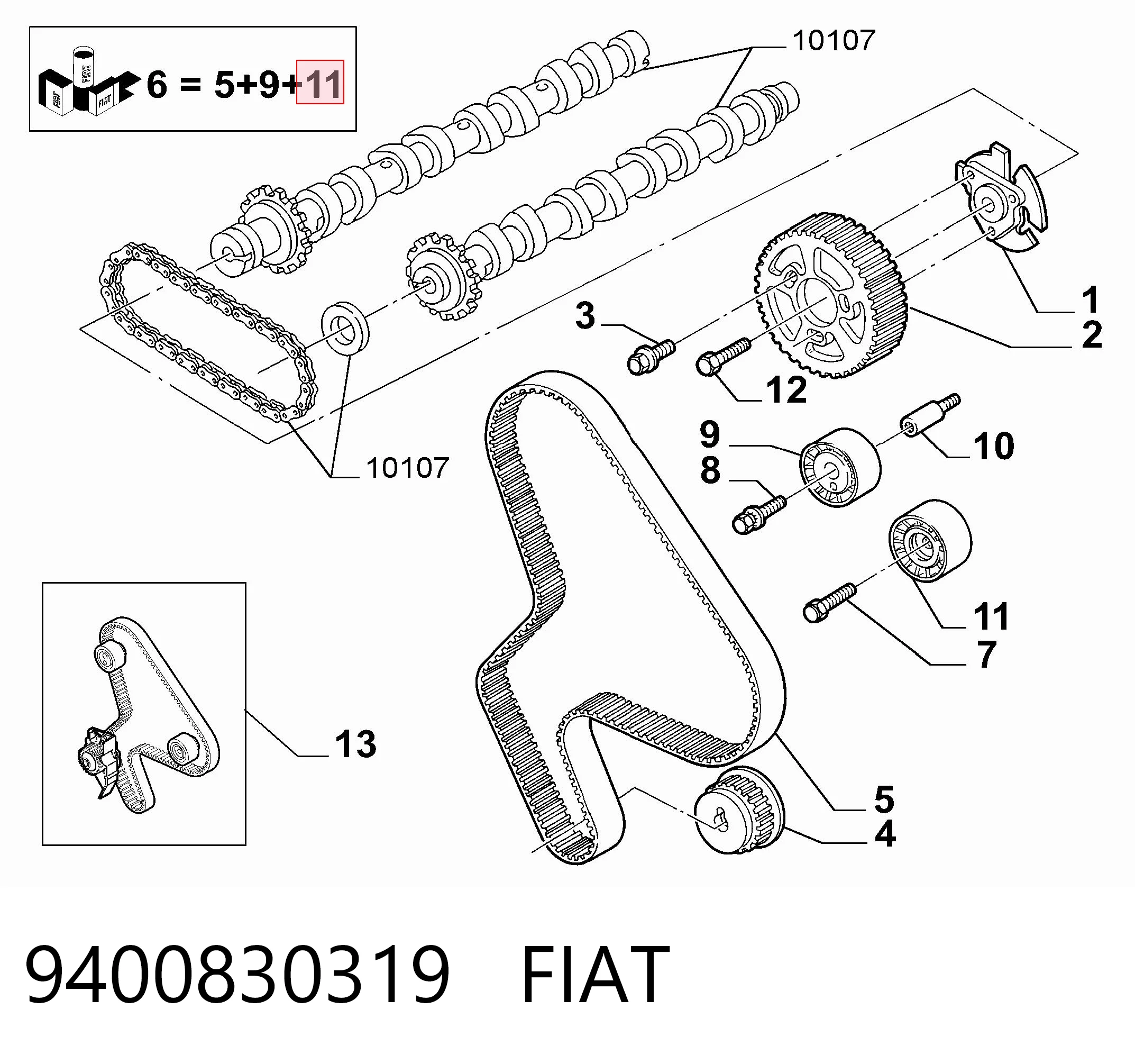 Polea tensora intermedio de correa dentada Citroen Jumpy I (1999-2006)